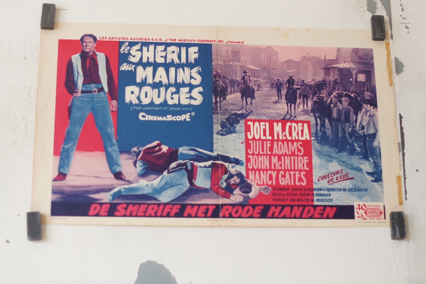 SHERIF AUX MAINS ROUGES (LE) movie poster belge 30x55 The Gunfight at Dodge City