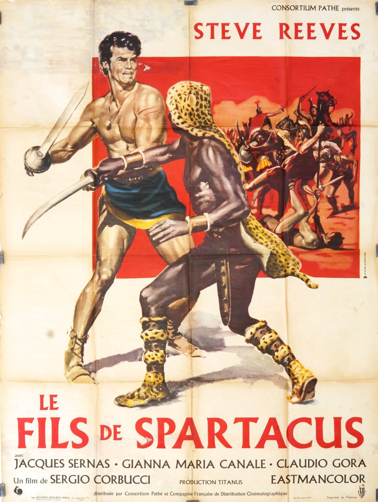 LE FILS DE SPARTACUS POSTER ORIGINAL 120x160 STEVE REEVES