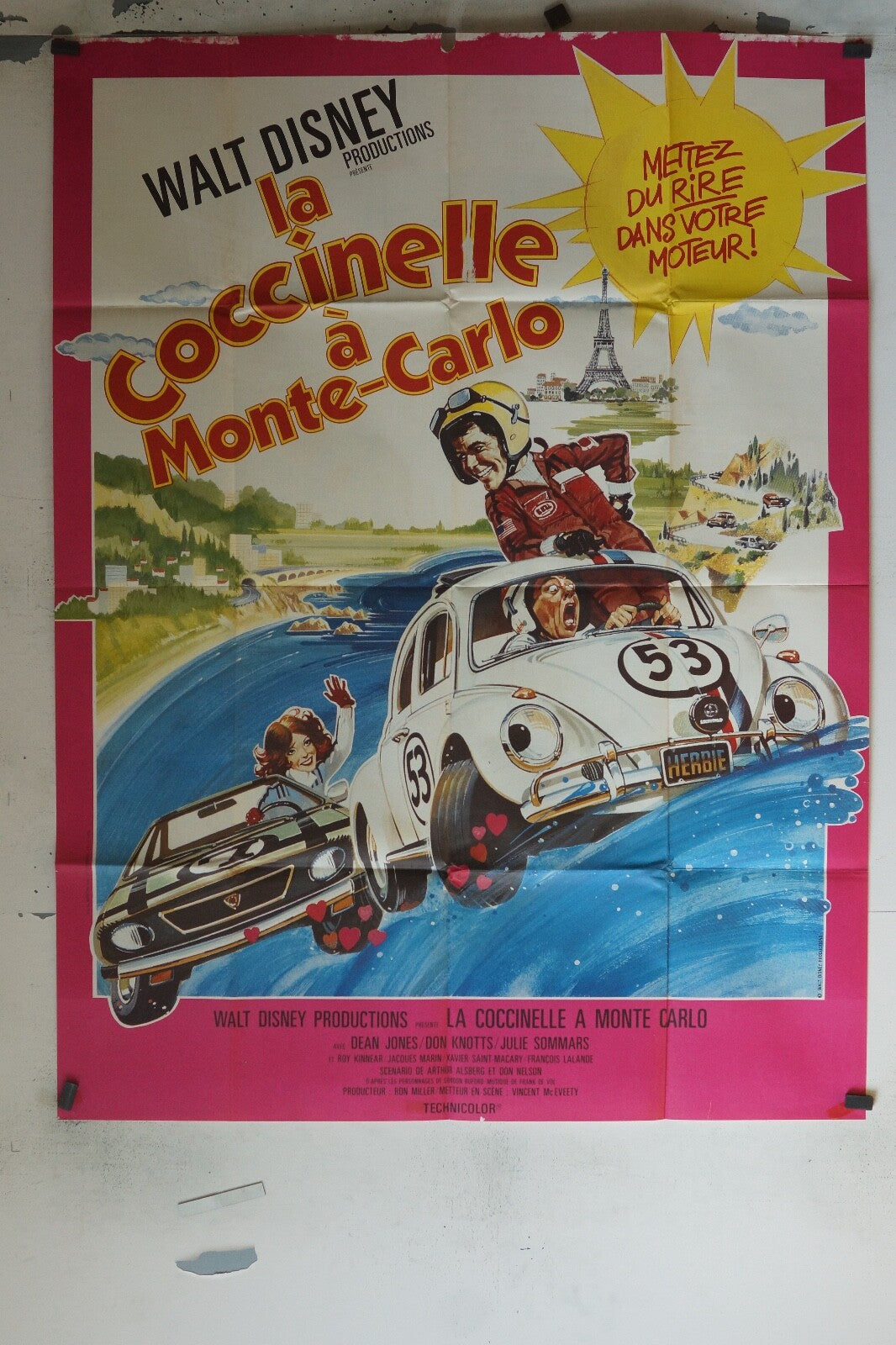 LA COCCINELLE À MONTE-CARLO ORIGINAL MOVIE POSTER 120x160 DEAN JONES