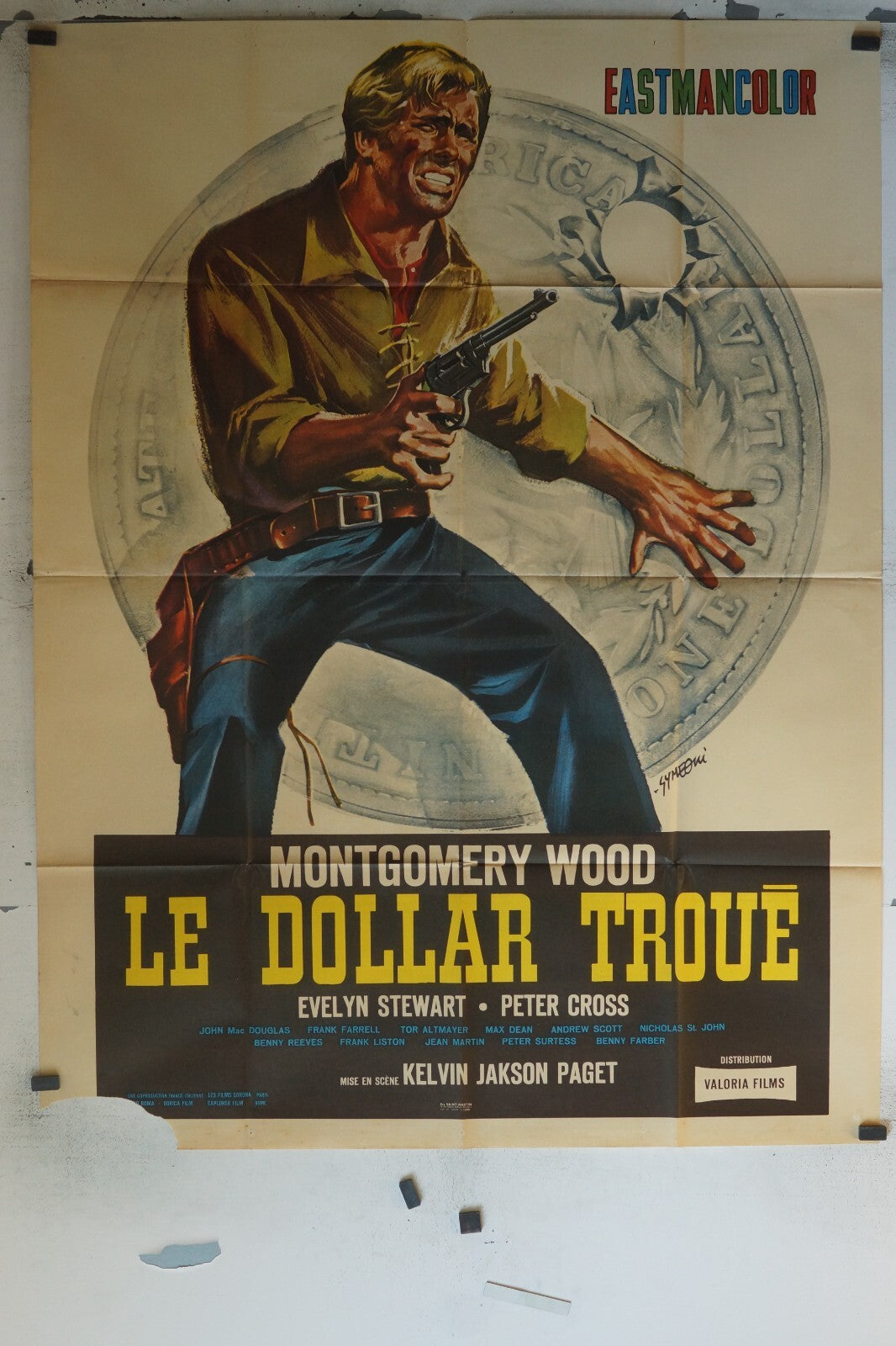 LE DOLLAR TROUÉ ORIGINAL MOVIE POSTER 120X160 MONTGOMERY WOOD