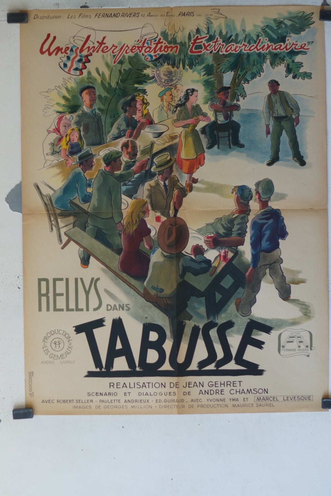 TABUSSE MOVIE POSTER ORIGINAL (60X80) Rellys , Paulette Andrieux