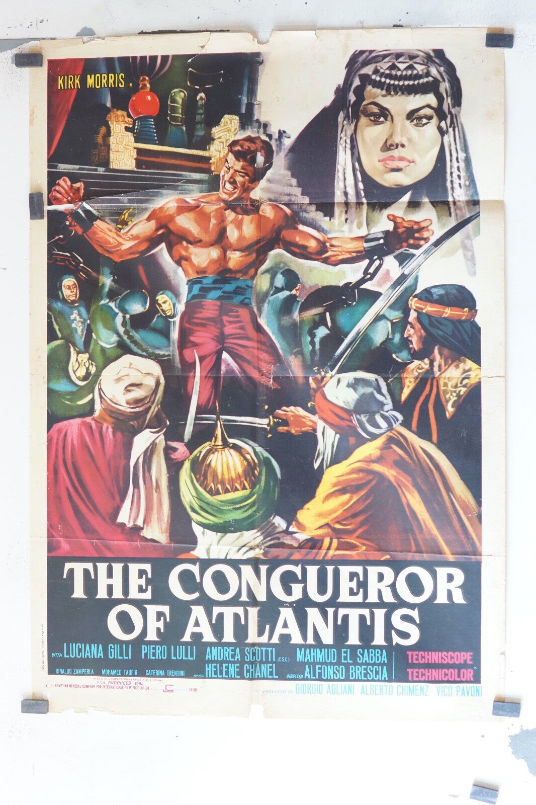 THE CONGUEROR OF ATLANTIS (1965) 120x160 MOVIE POSTER ORIGINAL KIRK MORRIS