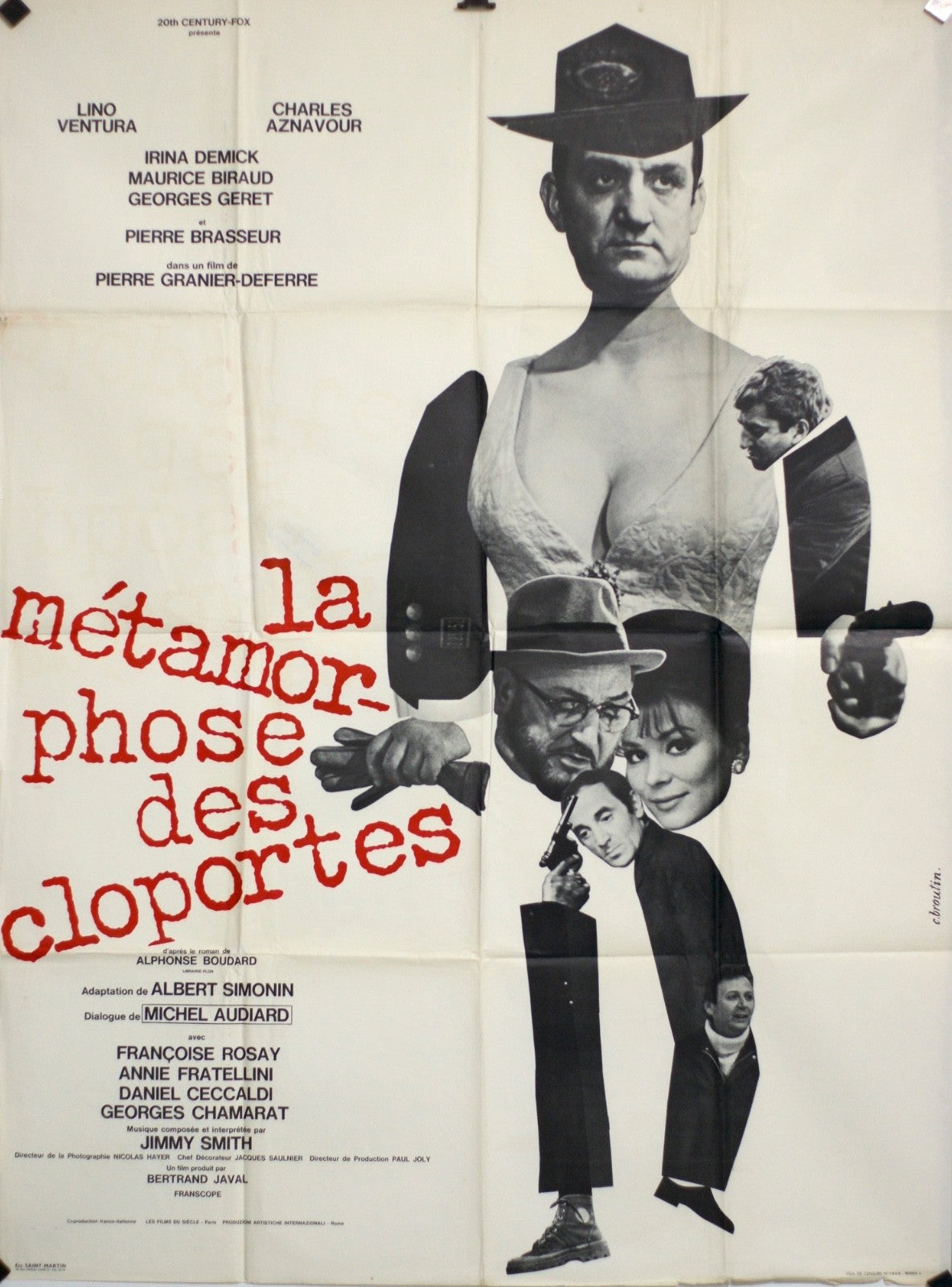 LA MÉTAMORPHOSE DES CLOPORTES LINO VENTURA MOVIE POSTER ORIGINAL 120x160