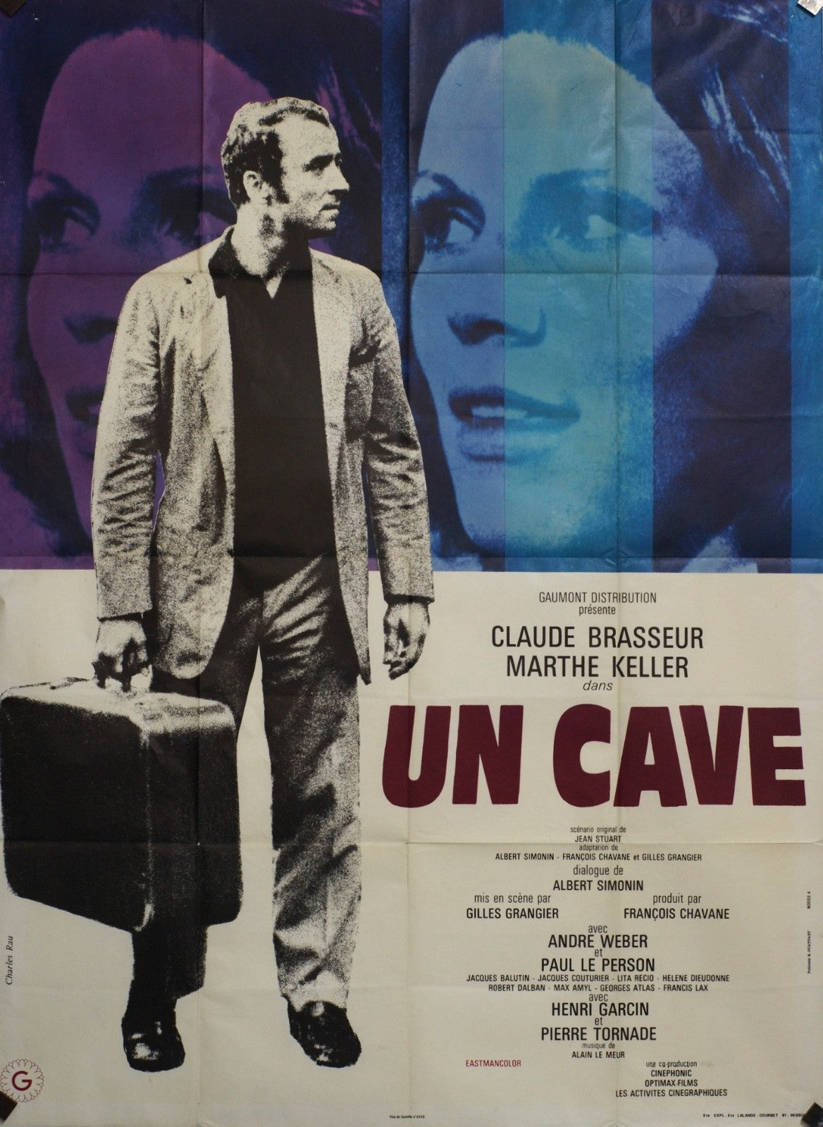 UN CAVE CLAUDE BRASSEUR ORIGINAL MOVIE POSTER ORIGINAL 120x160
