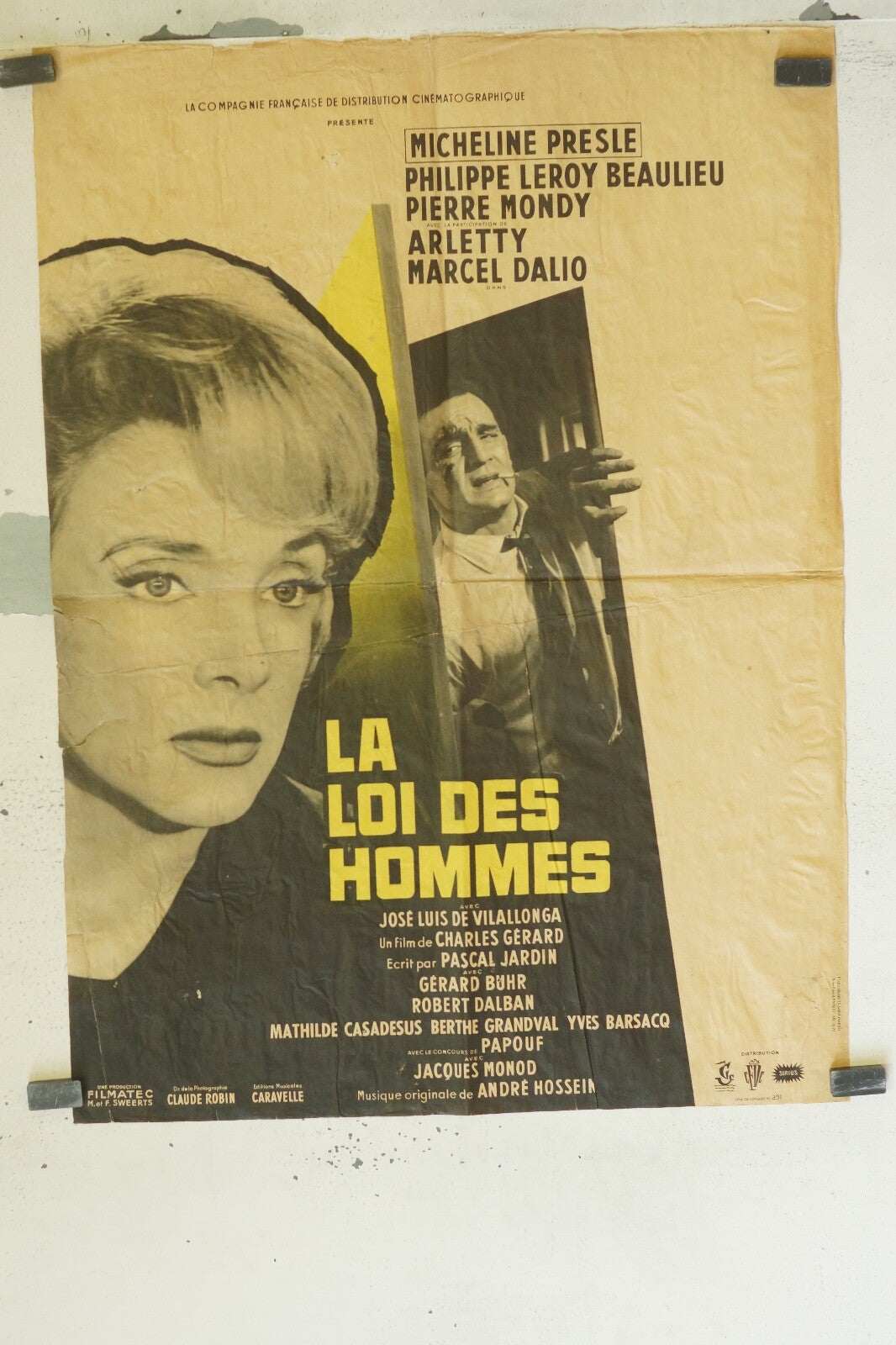 LA LOI DES HOMMES (60X80) ORIGINAL MOVIE POSTER MICHELINE PRESLE, ARLETTY