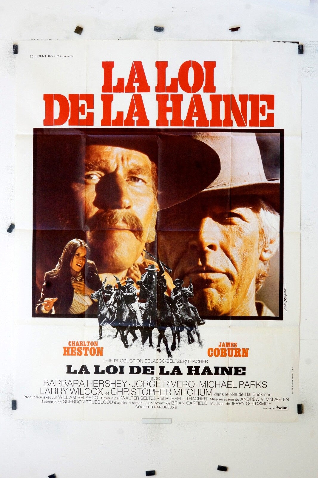 LA LOI DE LA HAINE CHARLTON HESTON MOVIE POSTER ORIGINAL 120x160