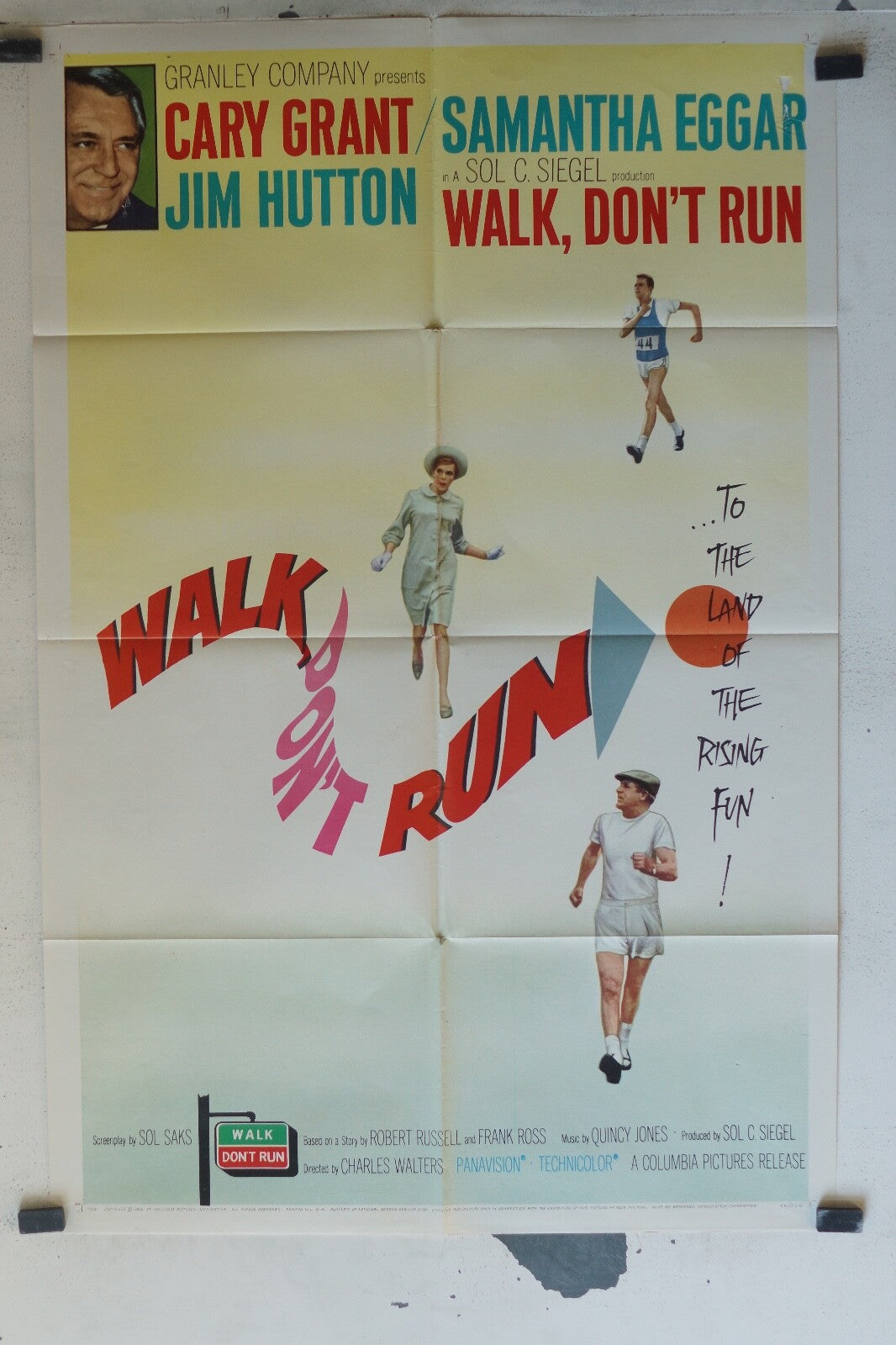 WALK DON’T RUN MOVIE POSTER ORIGINAL (68x104) Cary Grant , Samantha Eggar