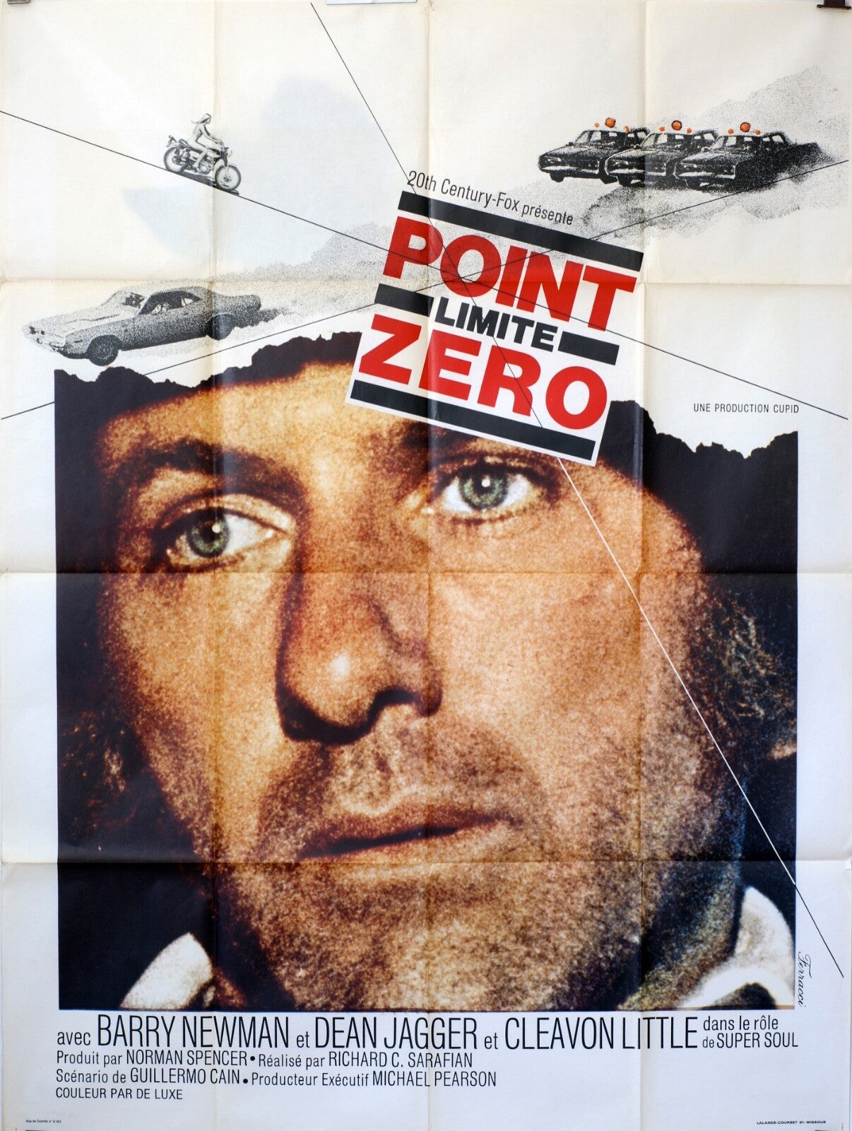 POINT LIMITE ZERO, 1971 MOVIE POSTER ORIGINAL 120x160 BARRY NEWMAN