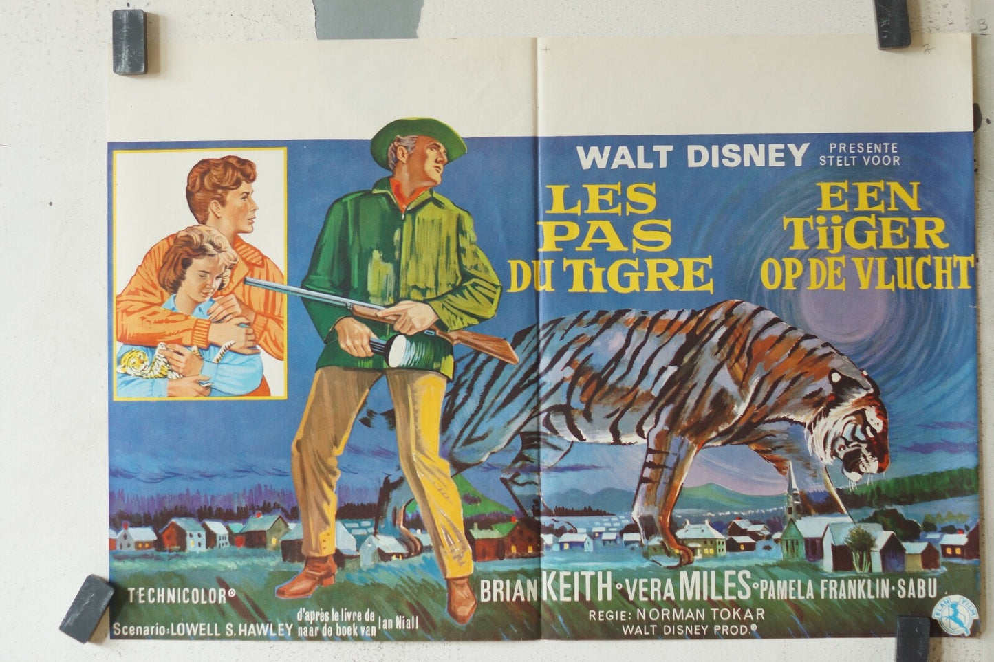 PAS DU TIGRE (LES) MOVIE POSTER ORIGINAL 53x37 Brian Keith , Vera Miles