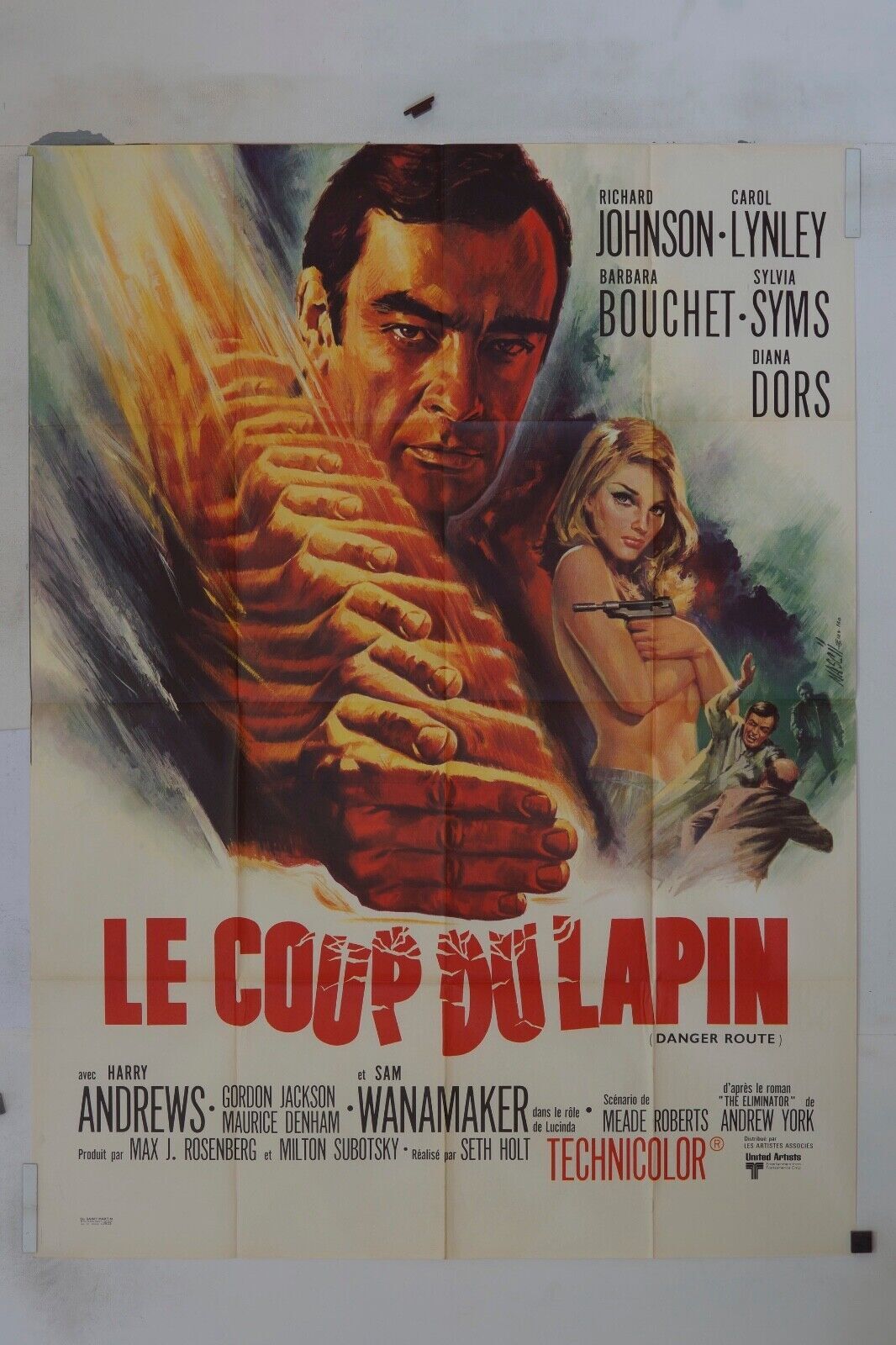 LE COUP DU LAPIN MOVIE POSTER ORIGINAL 120x160 RICHARD JOHNSON