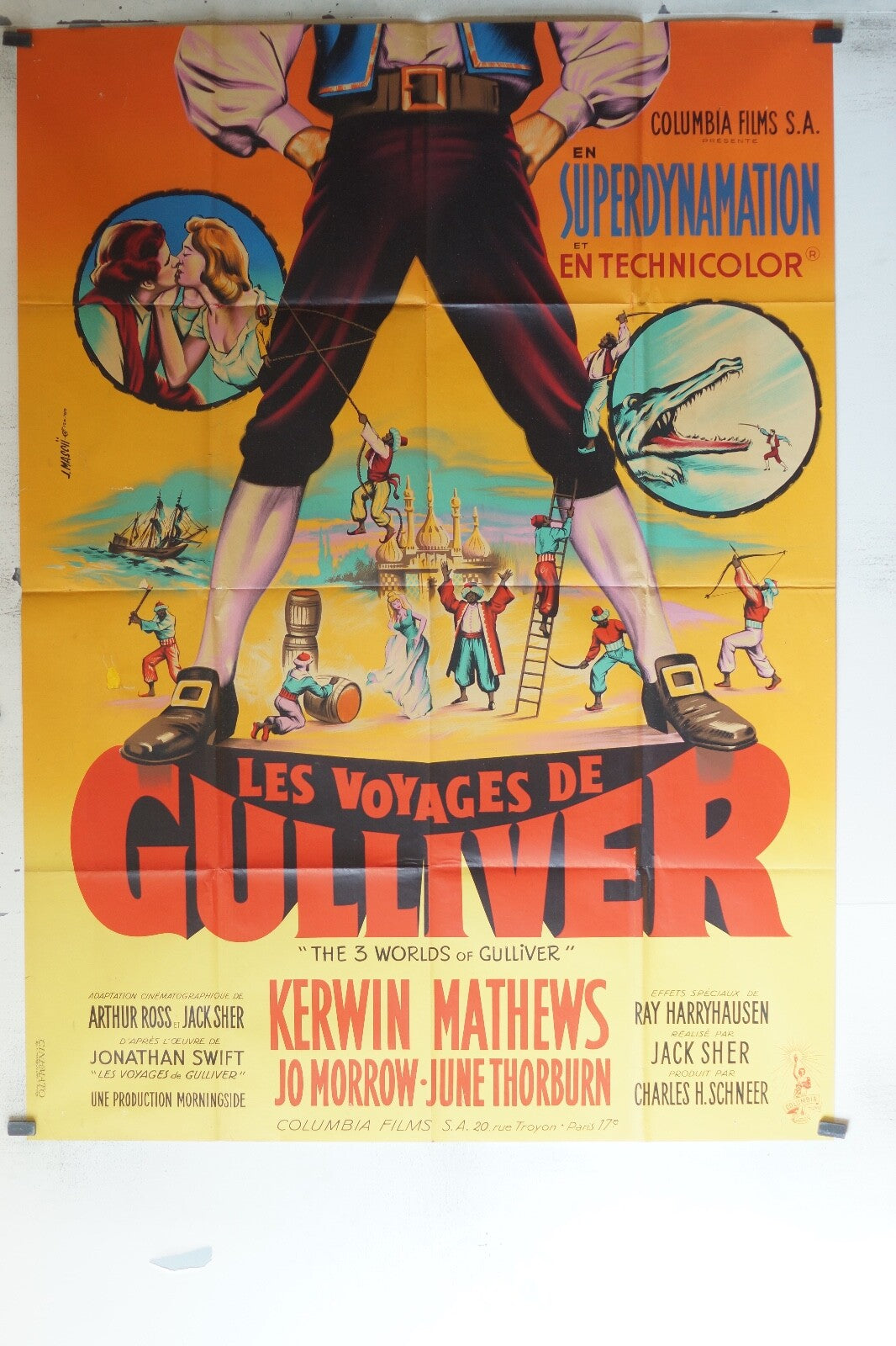 VOYAGES DE GULLIVER (LES) ORIGINAL MOVIE POSTER 120x160 Kerwin Mathews