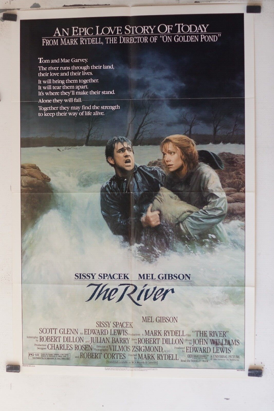 THE RIVER ORIGINAL POSTER (69x103), Mark Rydell, Sissy Spacek