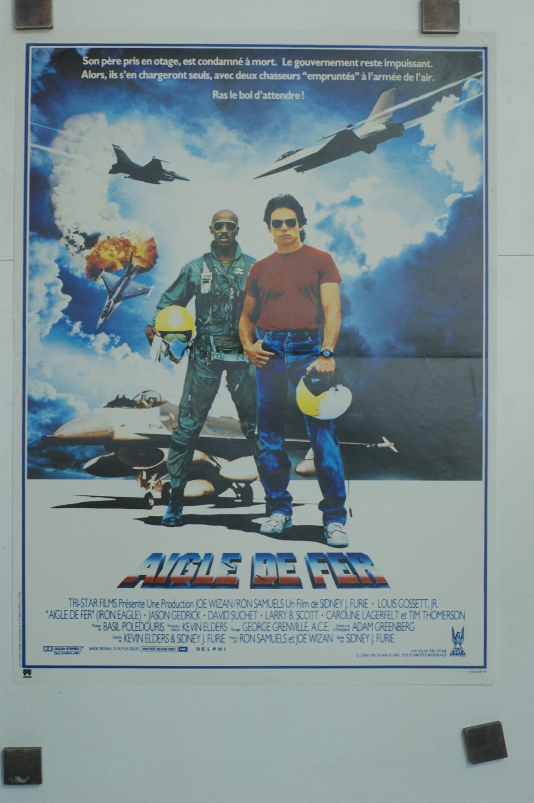 AIGLE DE FER MOVIE POSTER ORIGINAL (40X60) - Iron eagle, Louis Gossett Jr