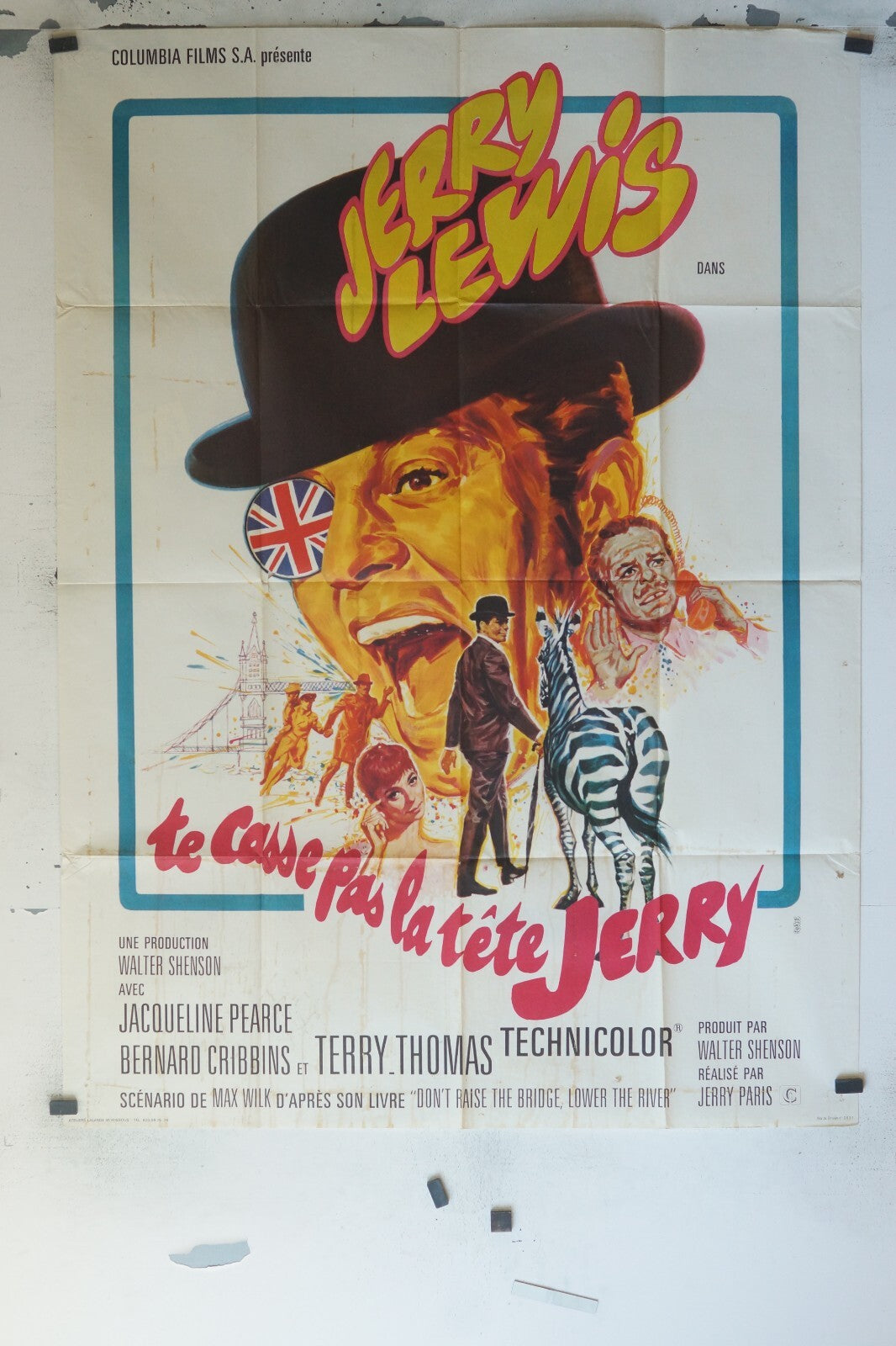 TE CASSE PAS LA TÊTE JERRY MOVIE POSTER ORIGINAL 120x160 JACQUELINE PEARCE