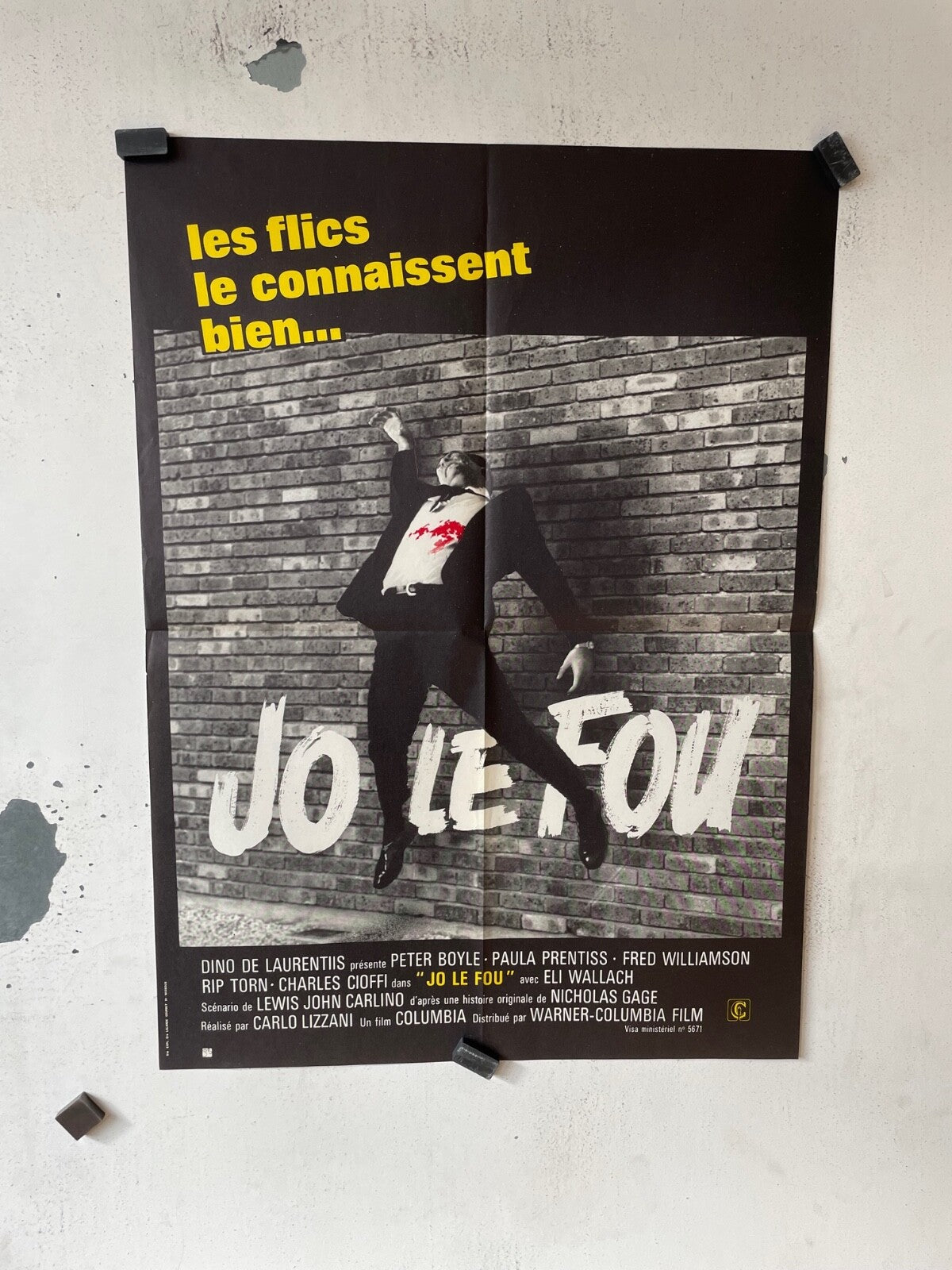 JO LE FOU MOVIE POSTER ORIGINAL (60X80) PETER BOYLE – PAULA PRENTIS