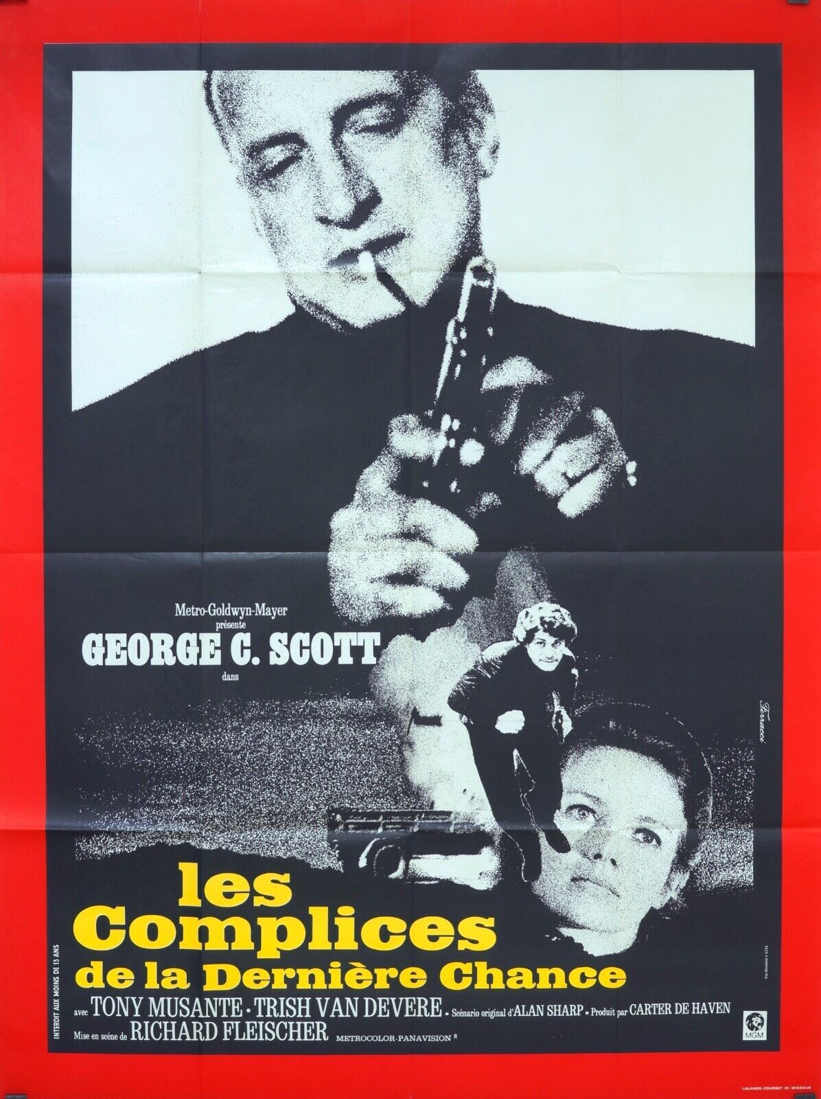LES COMPLICES DE LA DERNIÈRE CHANCE MOVIE POSTER ORIGINAL 120x160 GEORGE C.SCOTT