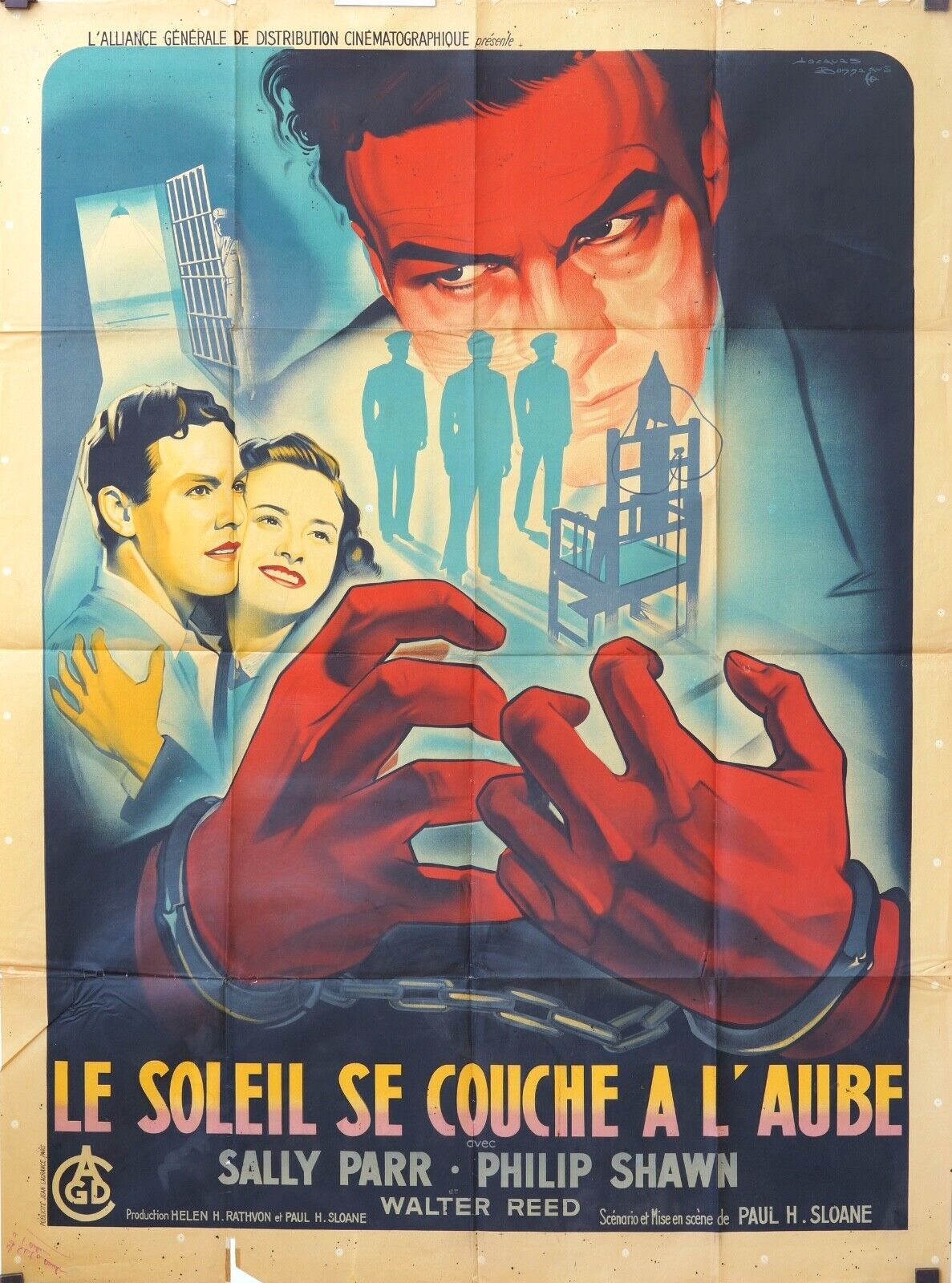 LE SOLEIL SE COUCHE À L’AUBE MOVIE POSTER ORIGINAL 120x160 SALLY PARR