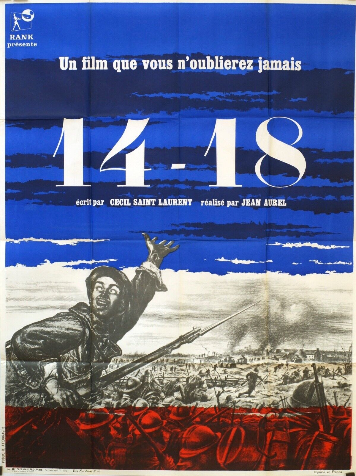 14-18 POSTER ORIGINAL (120X160) CECIL SAINT LAURENT