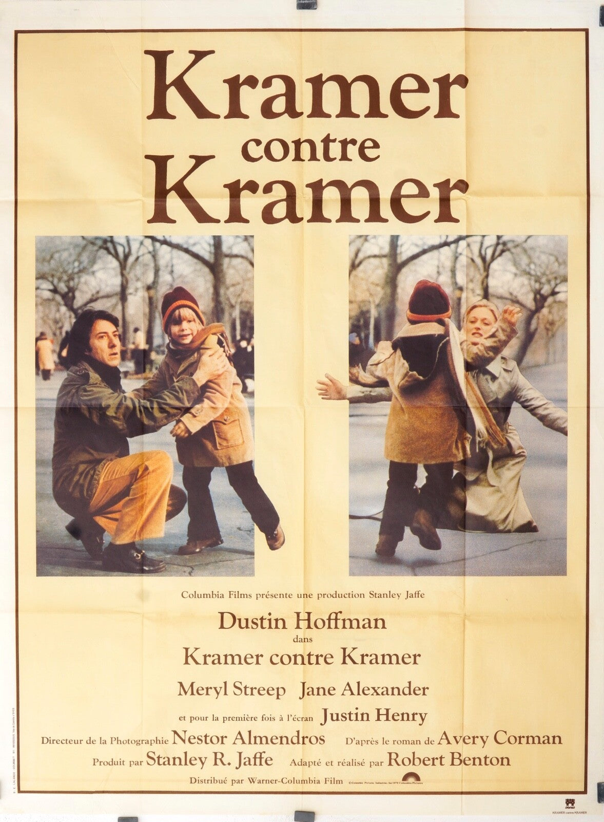 KRAMER CONTRE KRAMER MOVIE POSTER ORIGINAL 120x160 DUSTIN HOFFMAN