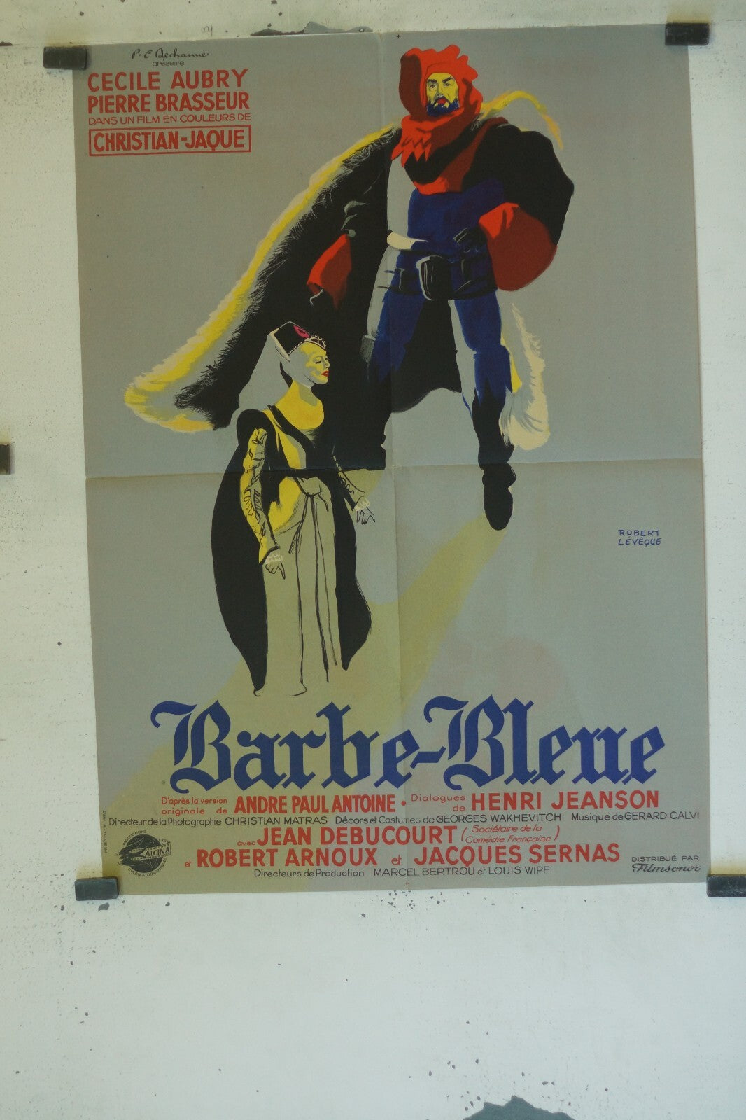 BARBE BLEUE MOVIE POSTER ORIGINAL (60X80) CECILE AUBRY – PIERRE BRASSEUR