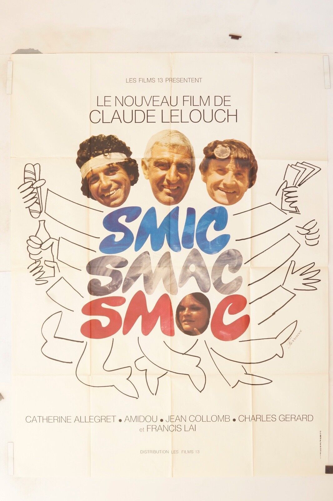 SMIC SMAC SMOC MOVIE POSTER ORIGINAL 120x160 CLAUDE LELOUCH