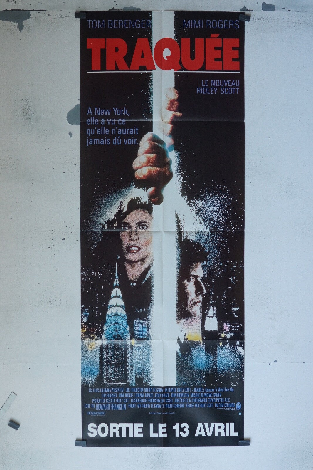 TRAQUÉEE MOVIE POSTER ORIGINAL 60x160 TOM BERENGER