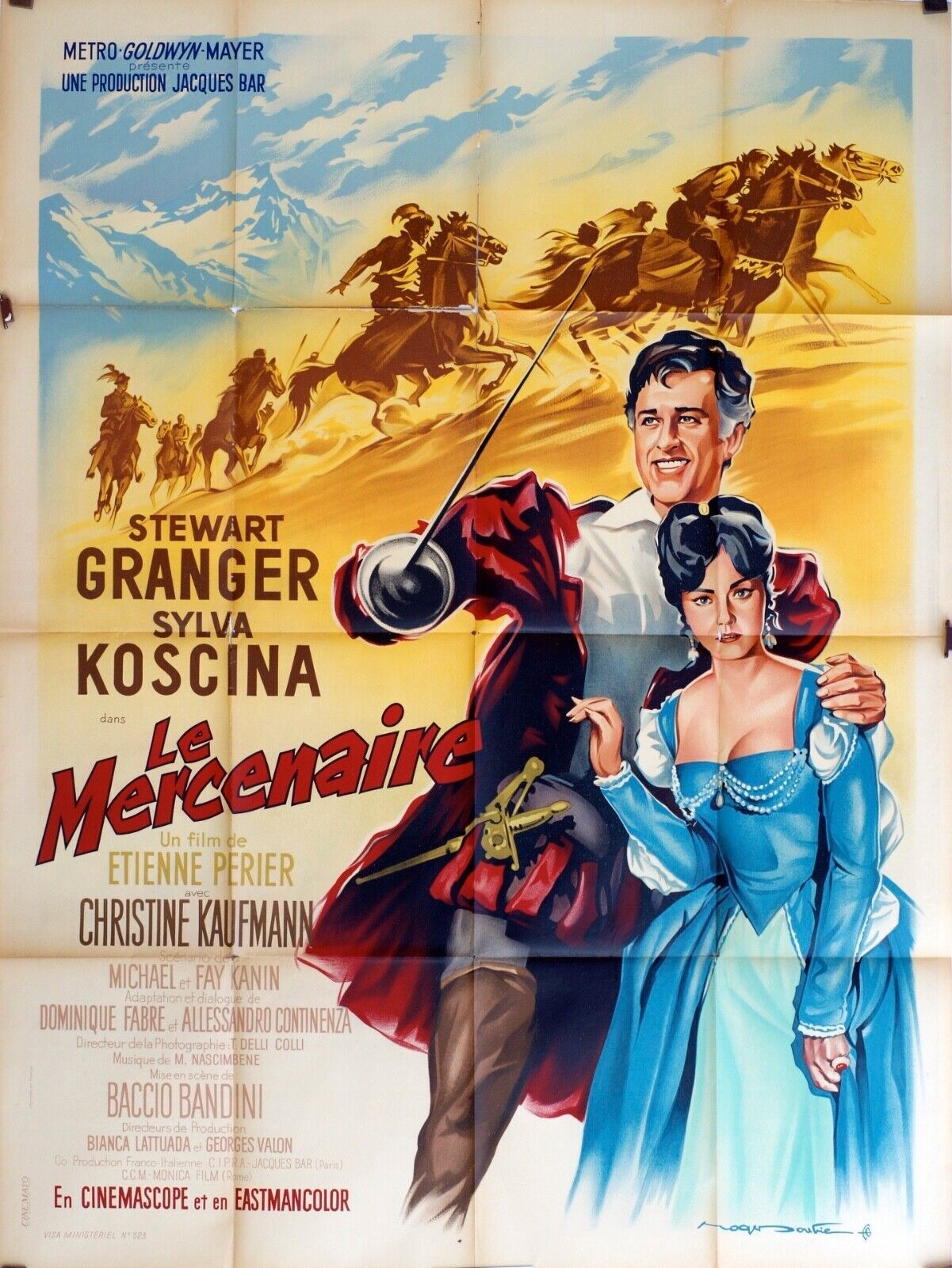 LE MERCENAIRE MOVIE POSTER ORIGINAL 120x160 STEWART GRANGER