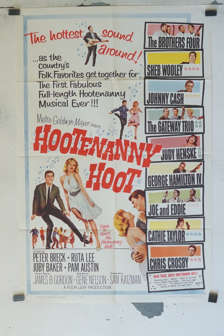HOOTENANNY HOOT POSTER ORIGINAL VINTAGE (70X100) PETER BRECK – RUTA LEE