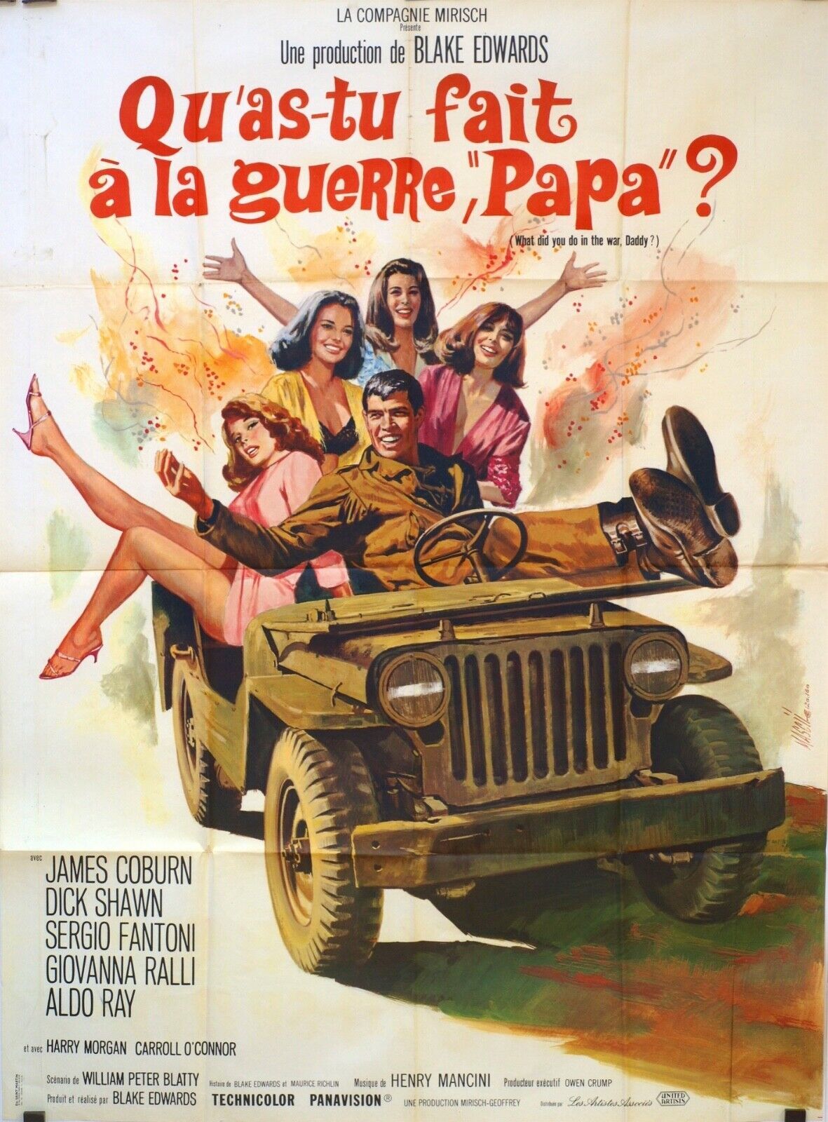 QU’AS-TU FAIT À LA GUERRE, PAPA ? POSTER ORIGINAL (120X160) JAMES COBURN