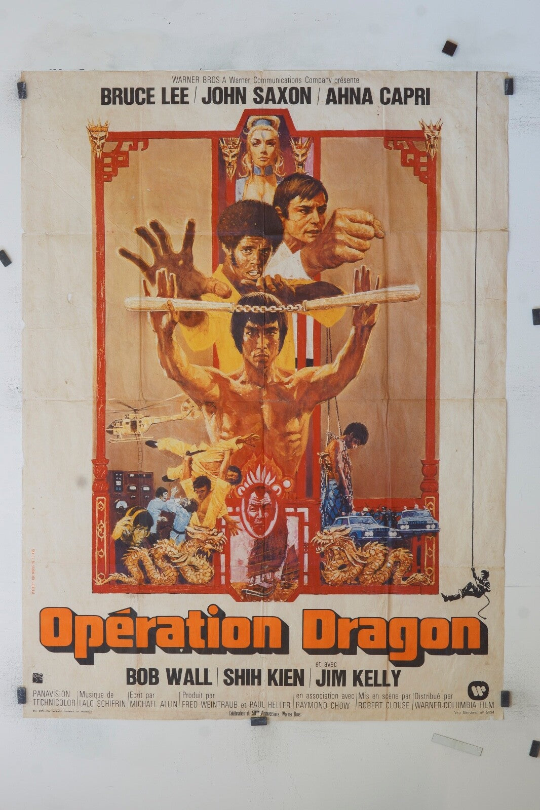 OPÉRATION DRAGON BRUCE LEE ORIGINAL MOVIE POSTER 120X160