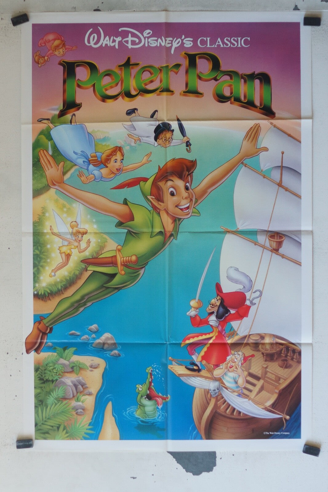 PETER PAN ORIGINAL MOVIE POSTER 68x100 Walt Disney’s