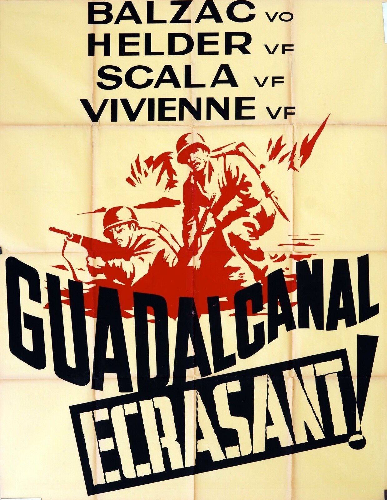 GUADALCANAL ECRASANT ! MOVIE POSTER ORIGINAL 120x160