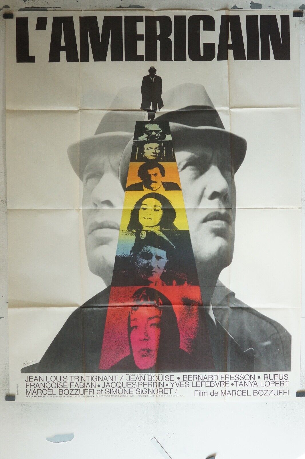 L’AMÉRICAIN MOVIE POSTER ORIGINAL 120x160 JEAN-LOUIS TRINTIGNANT
