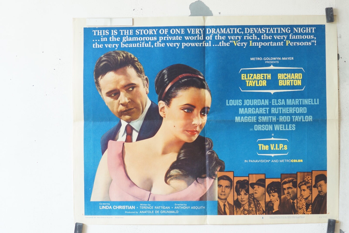 THE VIPS (1963) VERSION A 56x72 Elizabeth Taylor, Richard Burton