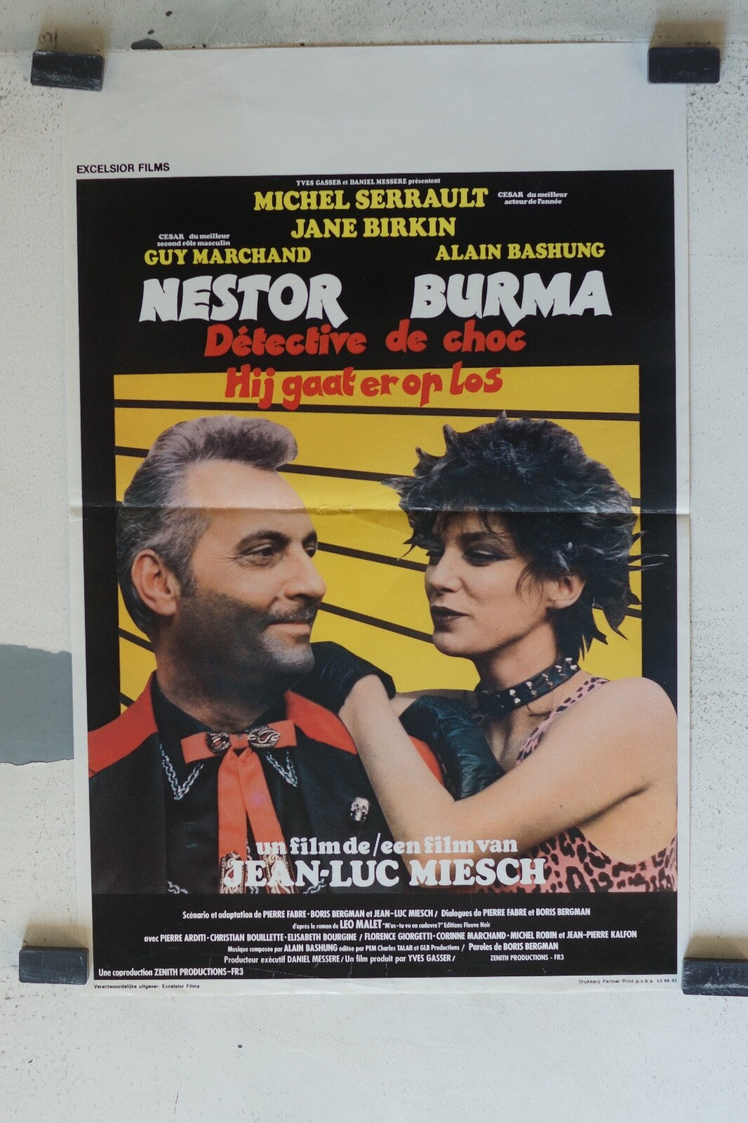 NESTOR BURMA , DETECTIVE DE CHOC (POSTER ORIGINAL) 30X55 Michel Serrault