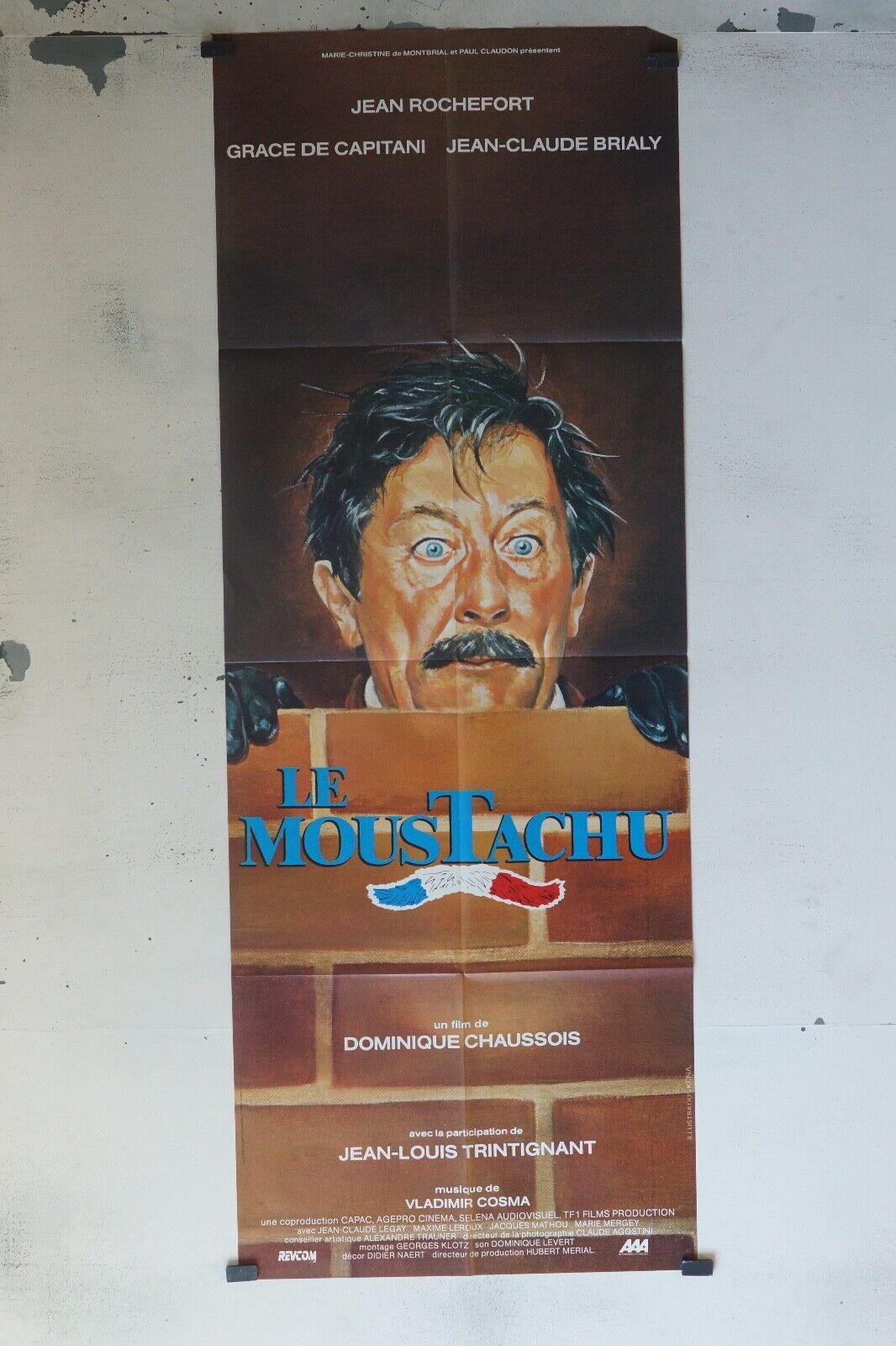 LE MOUSTACHU POSTER ORIGINAL (60x160) JEAN ROCHEFORT
