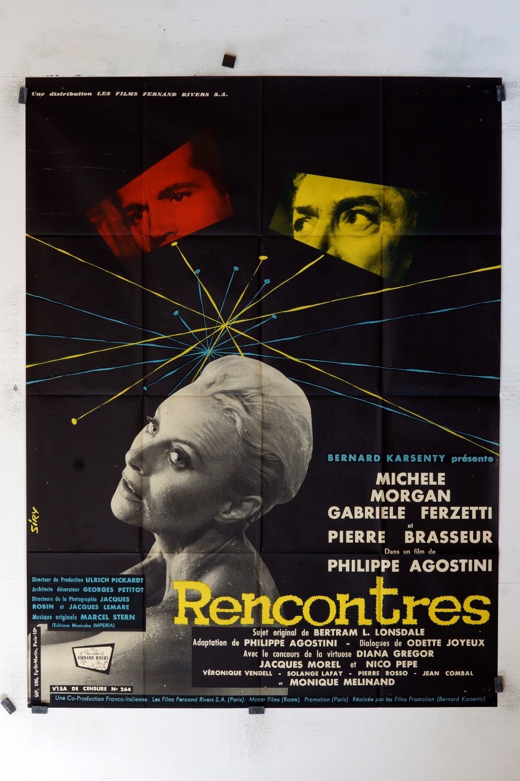 RENCONTRES MICHÈLE MORGAN MOVIE POSTER ORIGINAL, 120X160