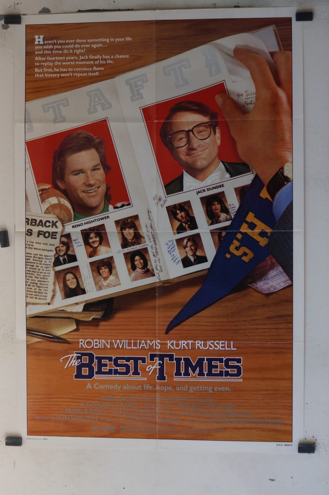 THE BEST OF TIME (1986), 70x100 ORIGINAL MOVIE POSTER, ROBIN WILLIAMS.