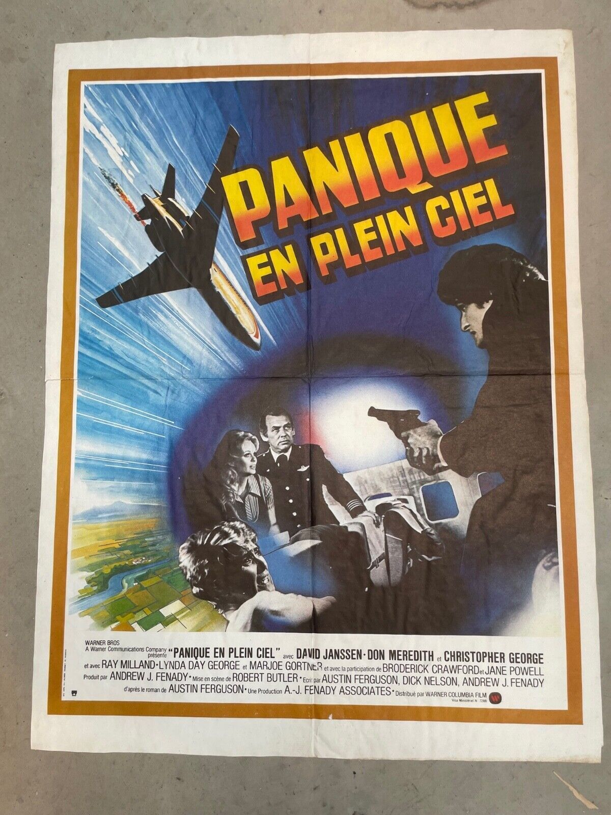 PANIQUE EN PLEIN CIEL MOVIE POSTER ORIGINAL (60X80) DAVID JANSSEN