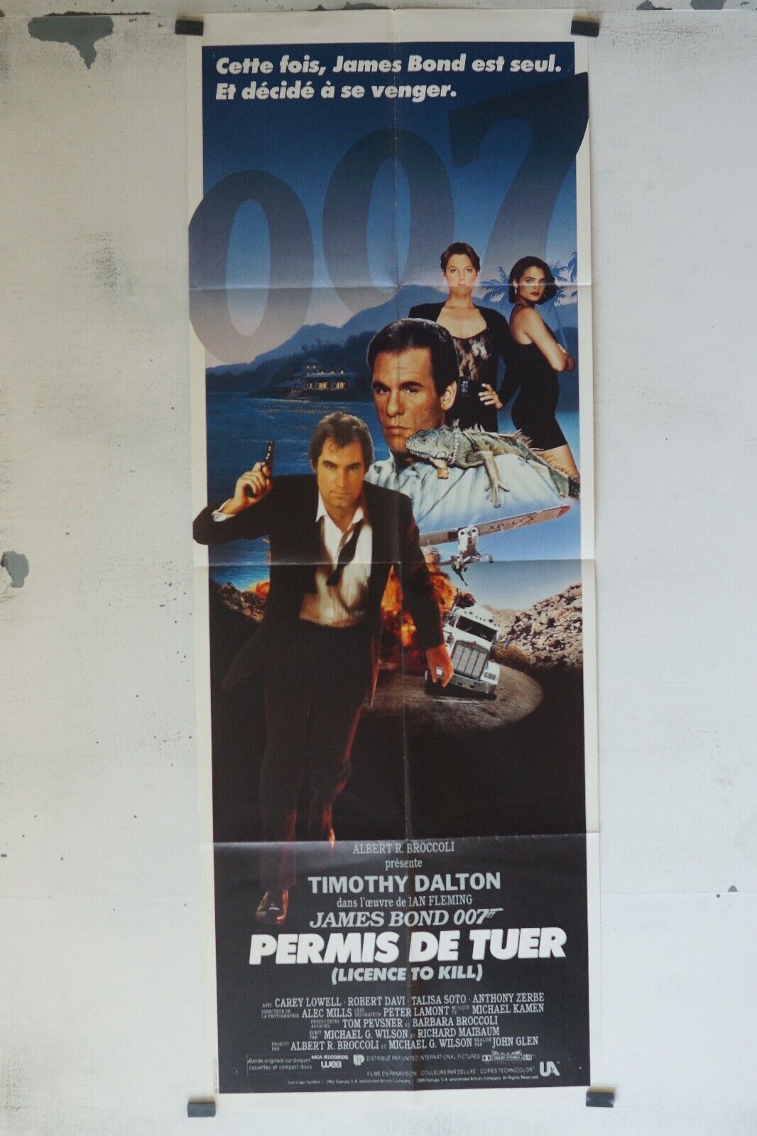 PERMIS DE TUER « JAMES BOND 007 » MOVIE POSTER ORIGINAL 60x160 TIMOTHY DALTON