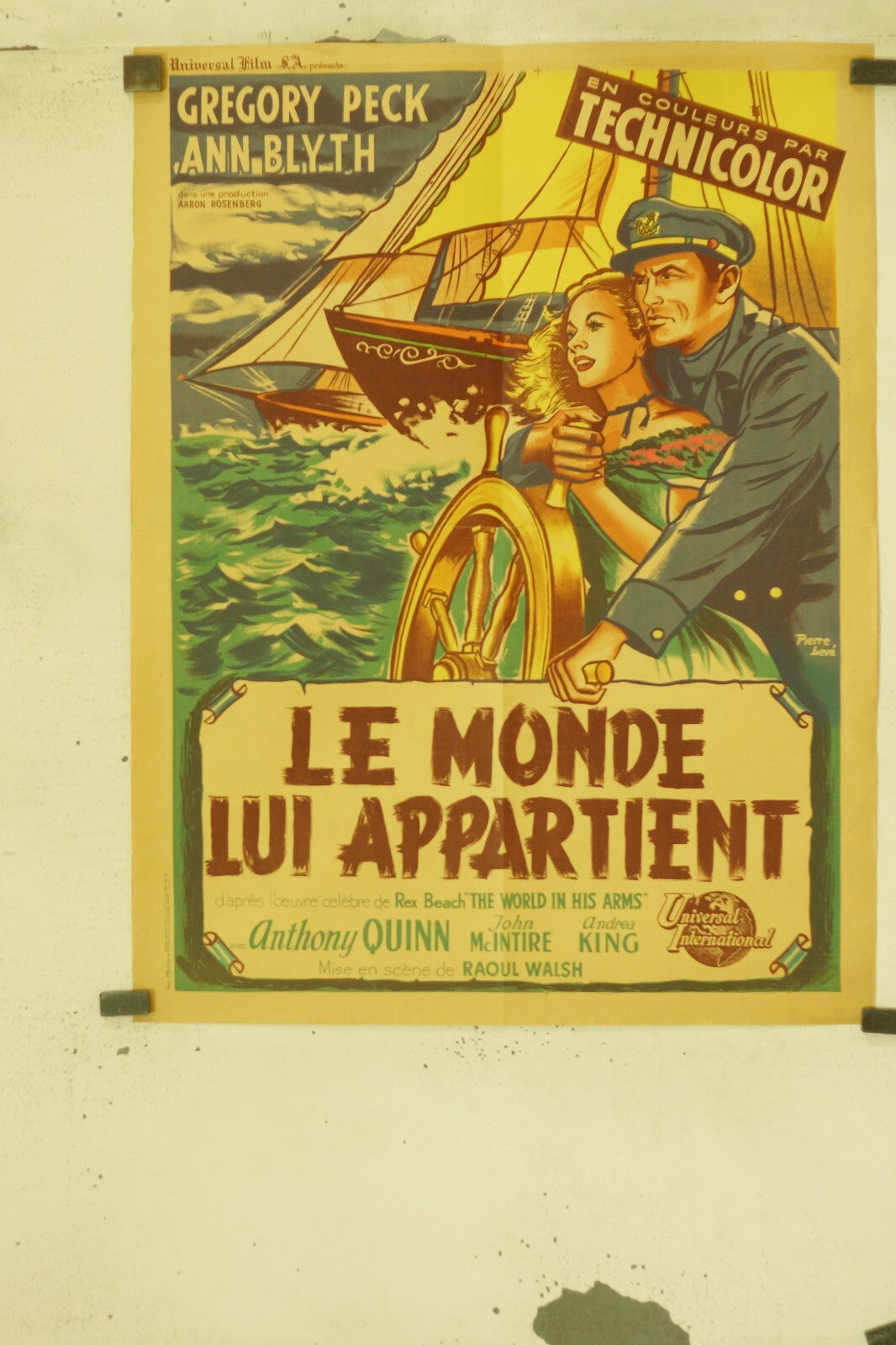 LE MONDE LUI APPARTIENT POSTER ORIGINAL (60X80) GREGORY PECK – ANTHONY QUINN