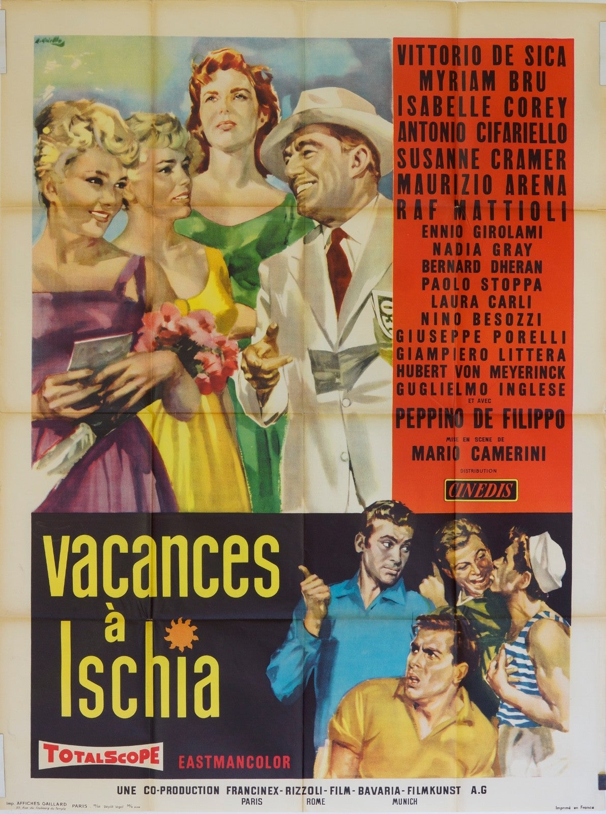 VACANCES À ISCHIA VITTORIO DE SICA MOVIE POSTER ORIGINAL 120x160