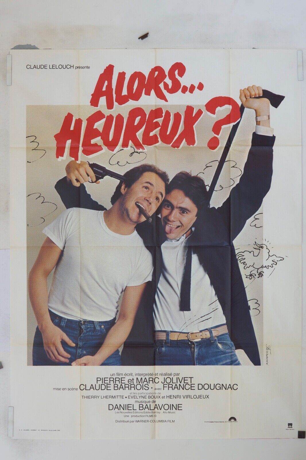 ALORS…HEUREUX MOVIE POSTER ORIGINAL 120x160 CLAUDE BARROIS