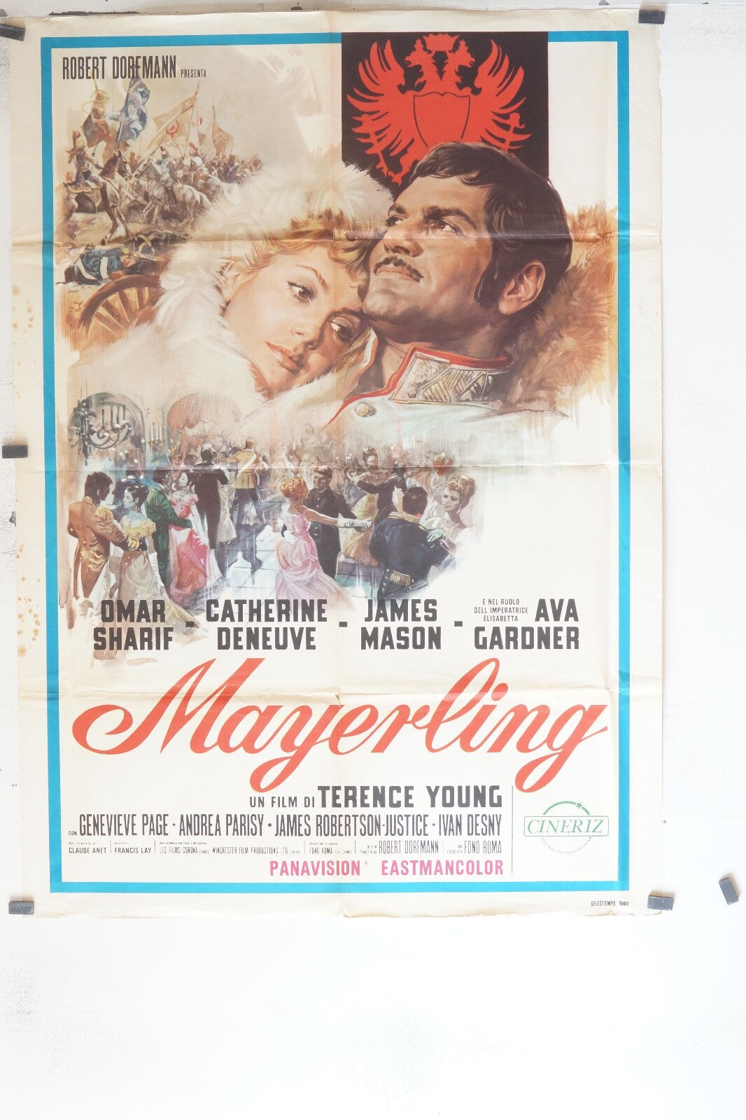 MAYERLING MOVIE POSTER ORIGINAL (69x103), Omar Sharif, Catherine Deneuve