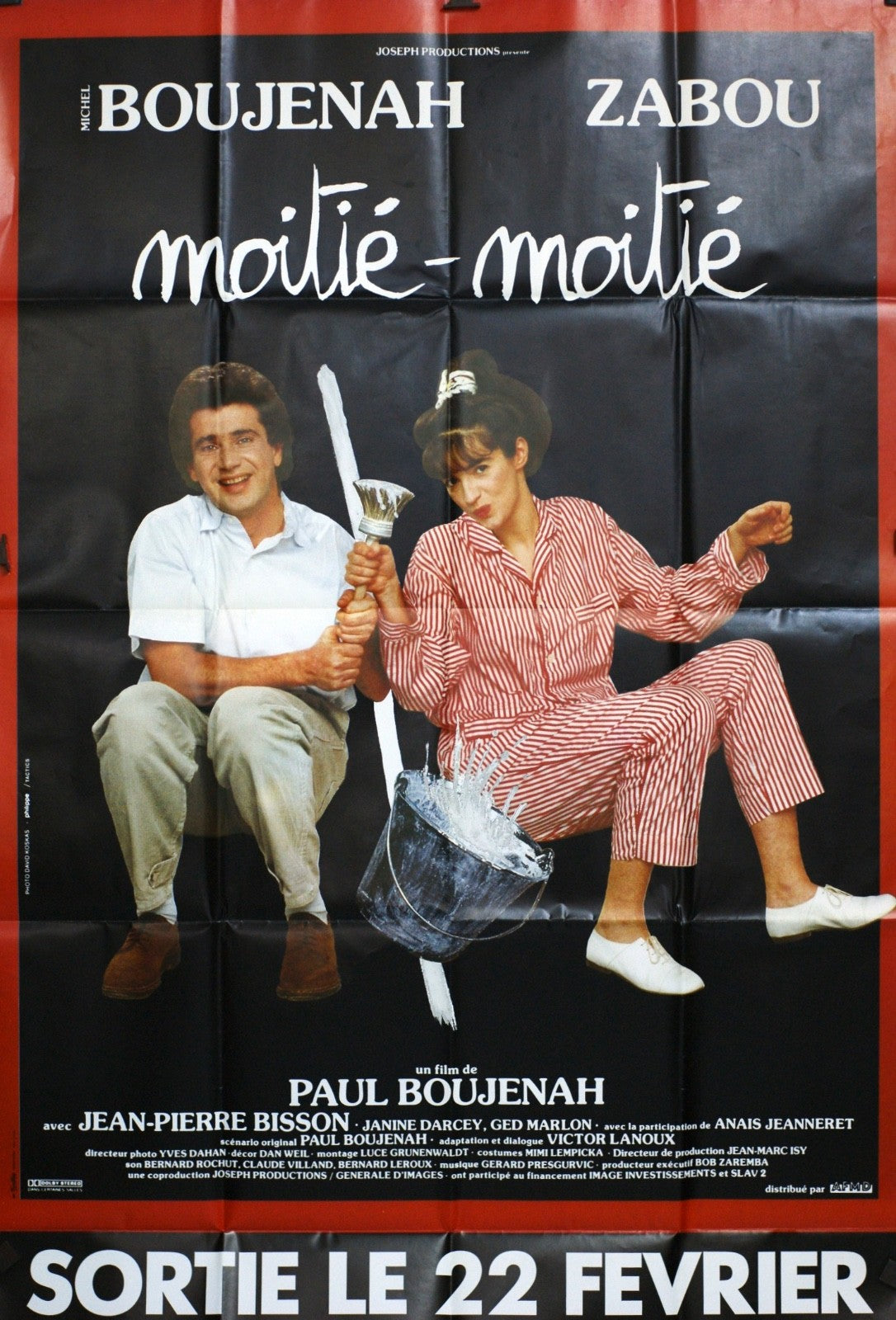 MOITIÉ-MOITIÉ PAUL BOUJENAH MOVIE POSTER ORIGINAL 120x160