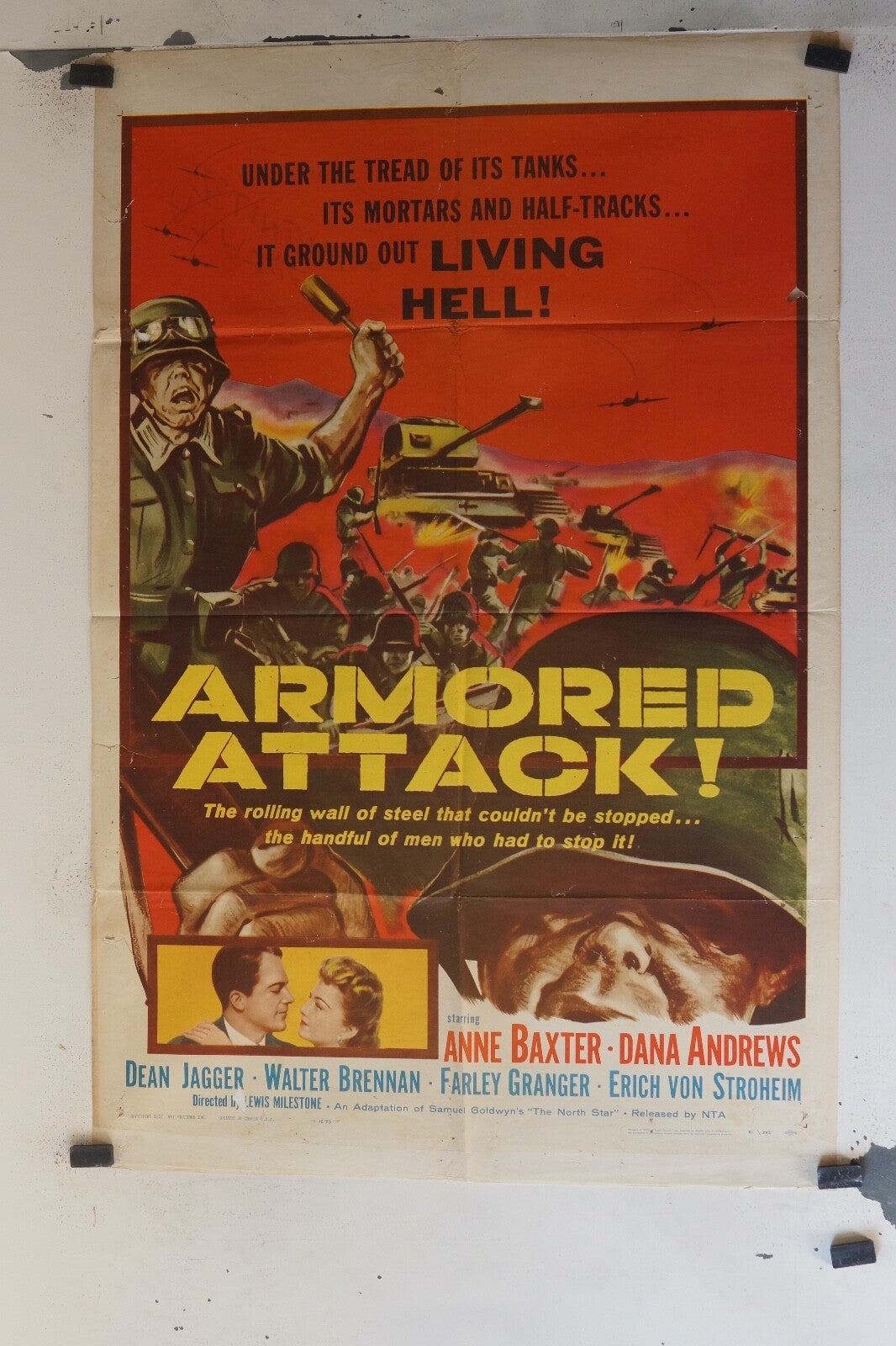ARMORED ATTACK ! (1957) 70X100 ORIGINAL MOVIE POSTER WALTER BRENNAN, FARLEY