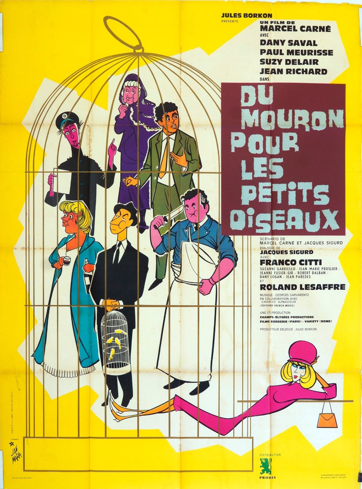 DU MOURON POUR LES PETITS OISEAUX MARCEL CARNÉ MOVIE POSTER ORIGINAL 120x160