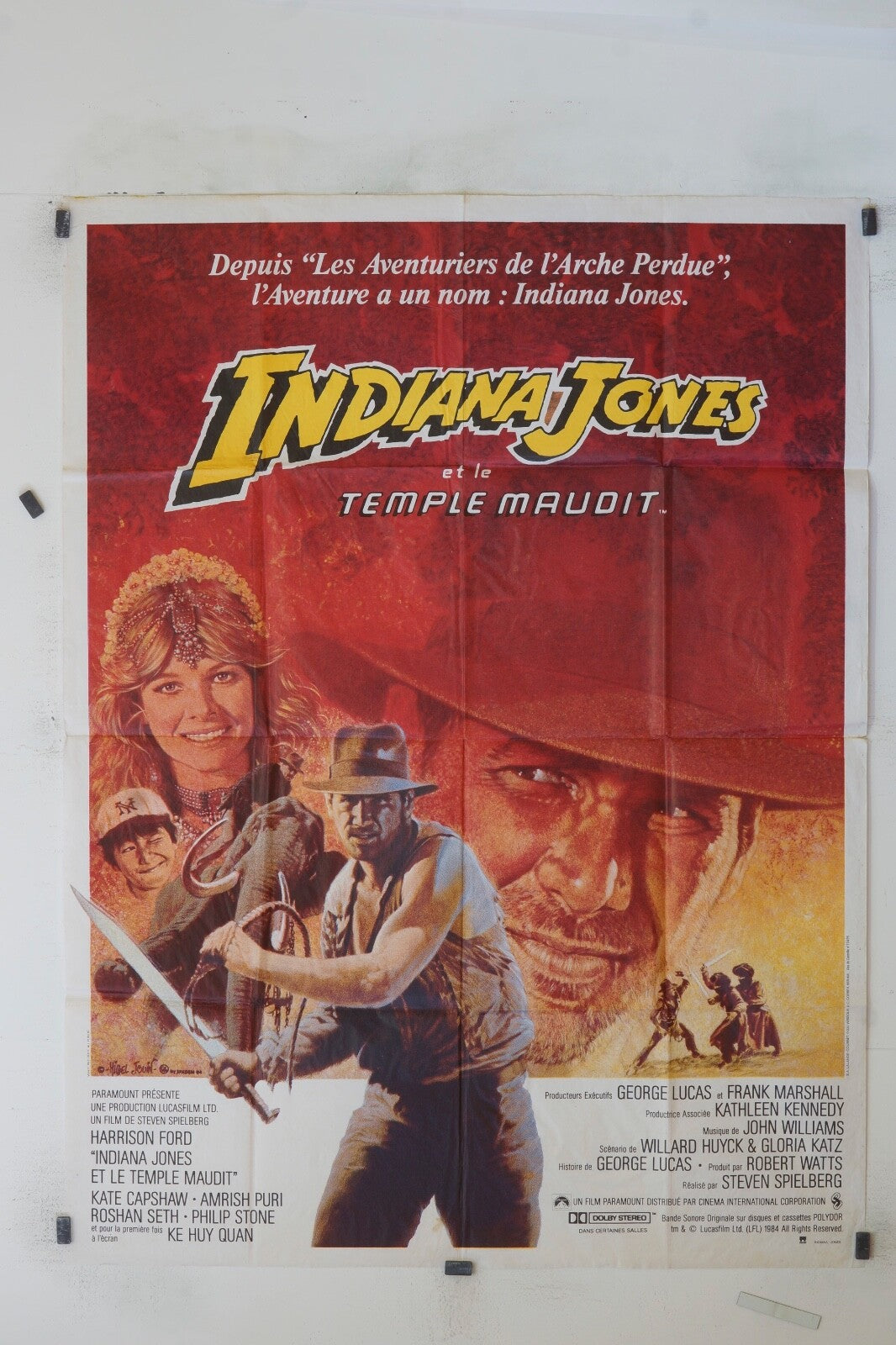 INDIANA JONES ET LE TEMPLE MAUDIT POSTER ORIGINAL 120x160