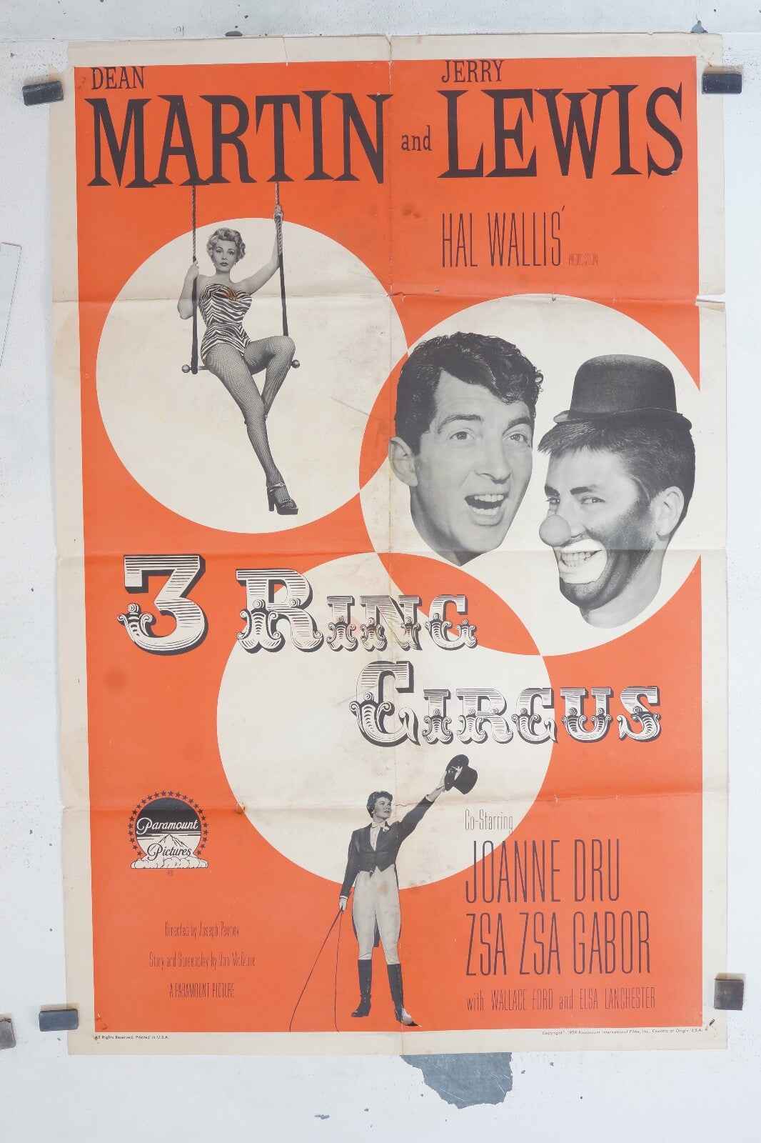 3 RING CIRCUS MOVIE ORIGINAL POSTER (69x103), Joseph Pevney, Dean Martin