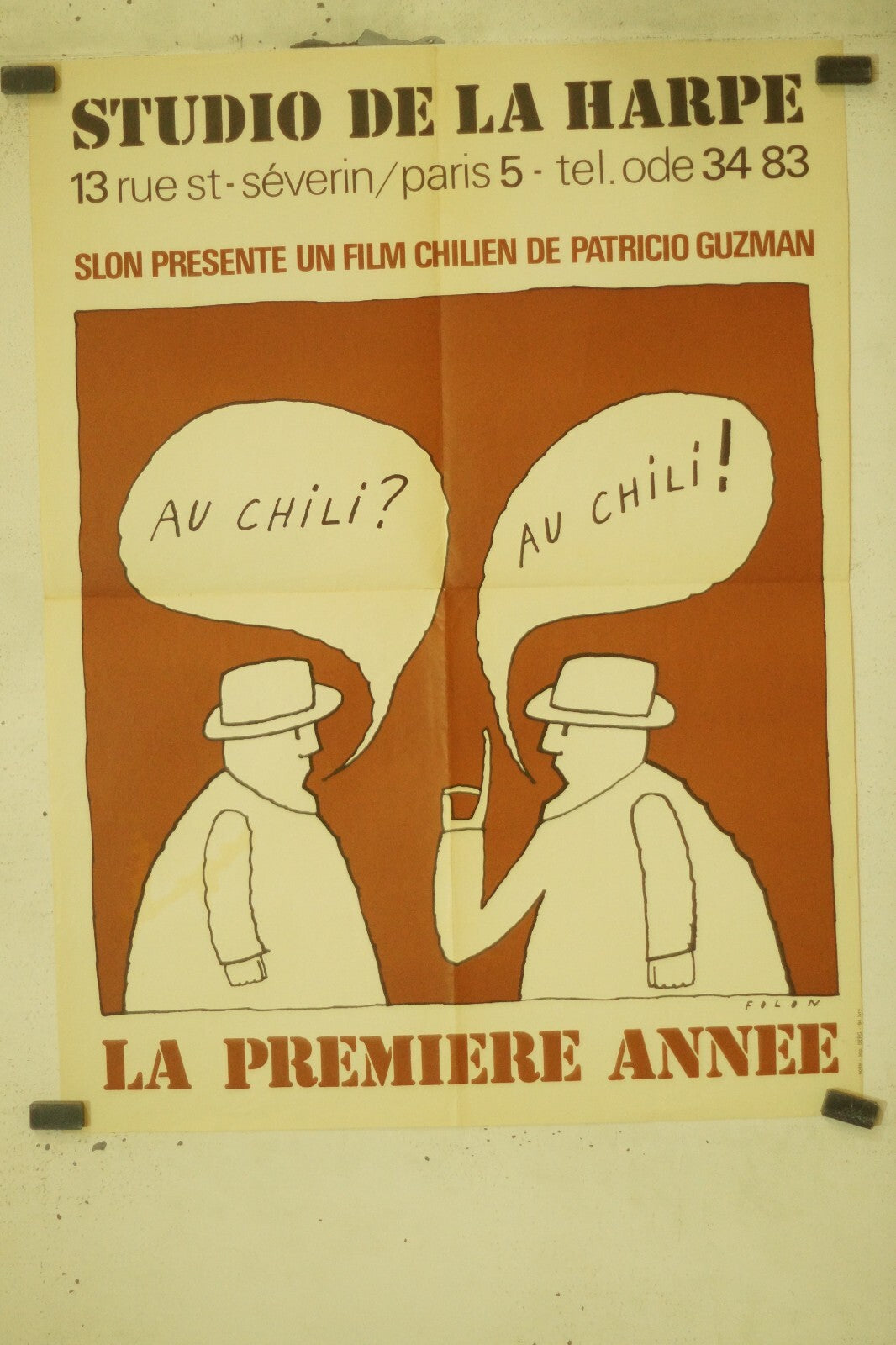 LA PREMIÈRE ANNÉE, STUDIO DE LA HARPE (FOLON) MOVIE POSTER ORIGINAL (60X80)